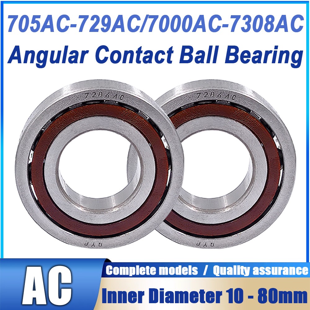 7000AC – 7308AC Single Row Angular Contact Ball Bearing Inner Diameter 10 – 80mm