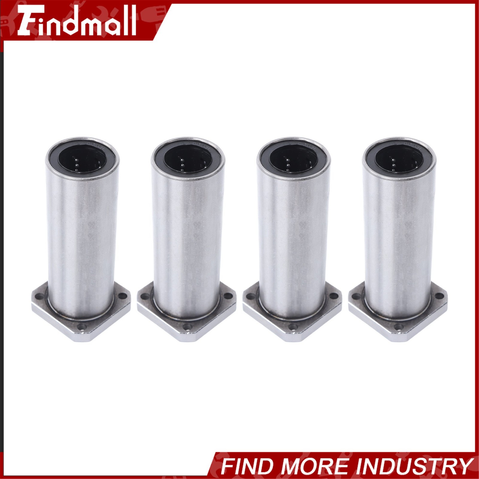 Findmall Steel Cage LMK25UU Linear Bearing 25x40x59mm Square Flange for CNC