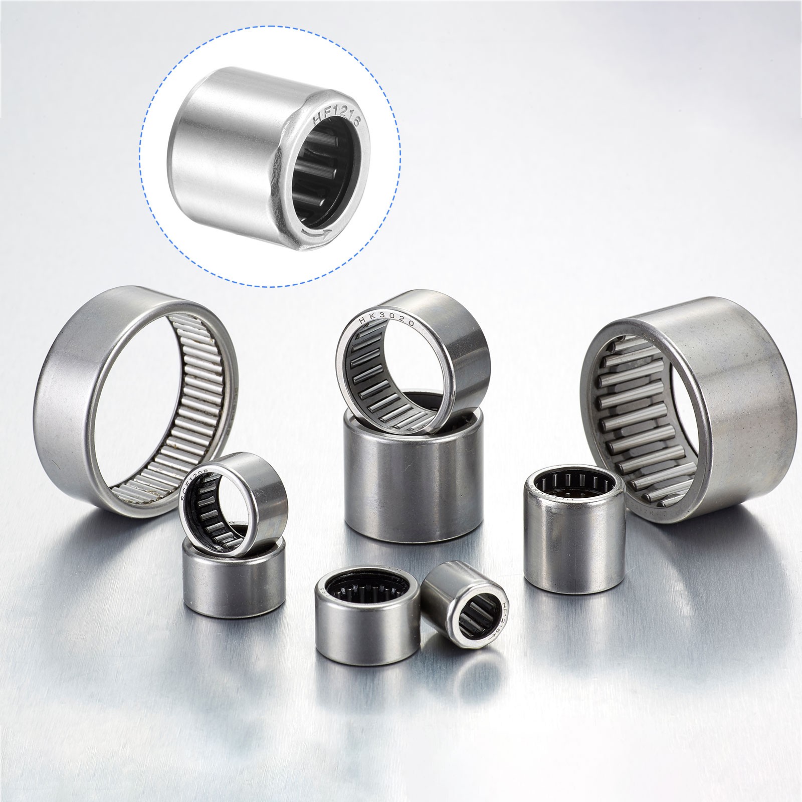 5Pack 12mmx18mmx16mm HF1216 Needle Roller Chromium Steel Open End Thrust Bearing