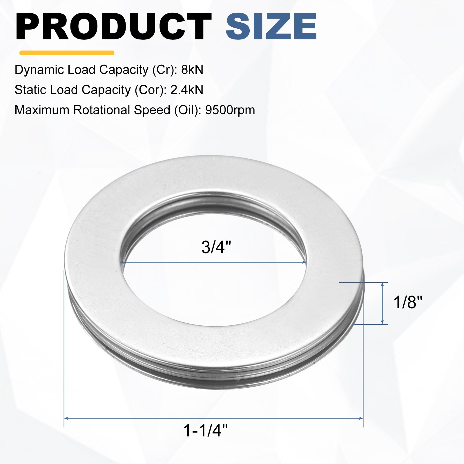 10 Pcs 3/4″x1-1/4″x1/8″ NTA1220 Needle Roller Thrust Bearings w Washers