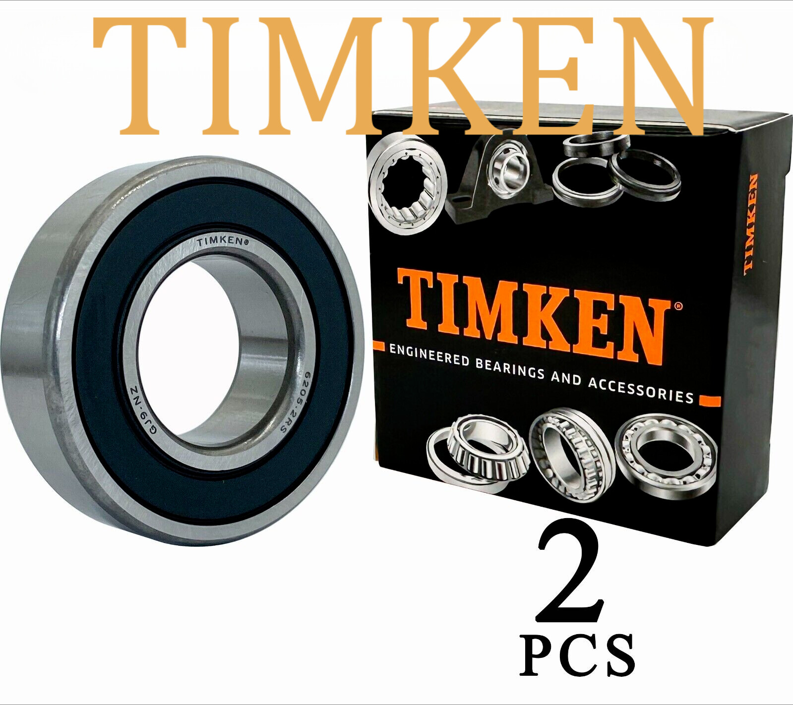 TIMKEN 2PACK 6205-2RS 25X52X15 Double Rubber Seal Bearings Free Shipping
