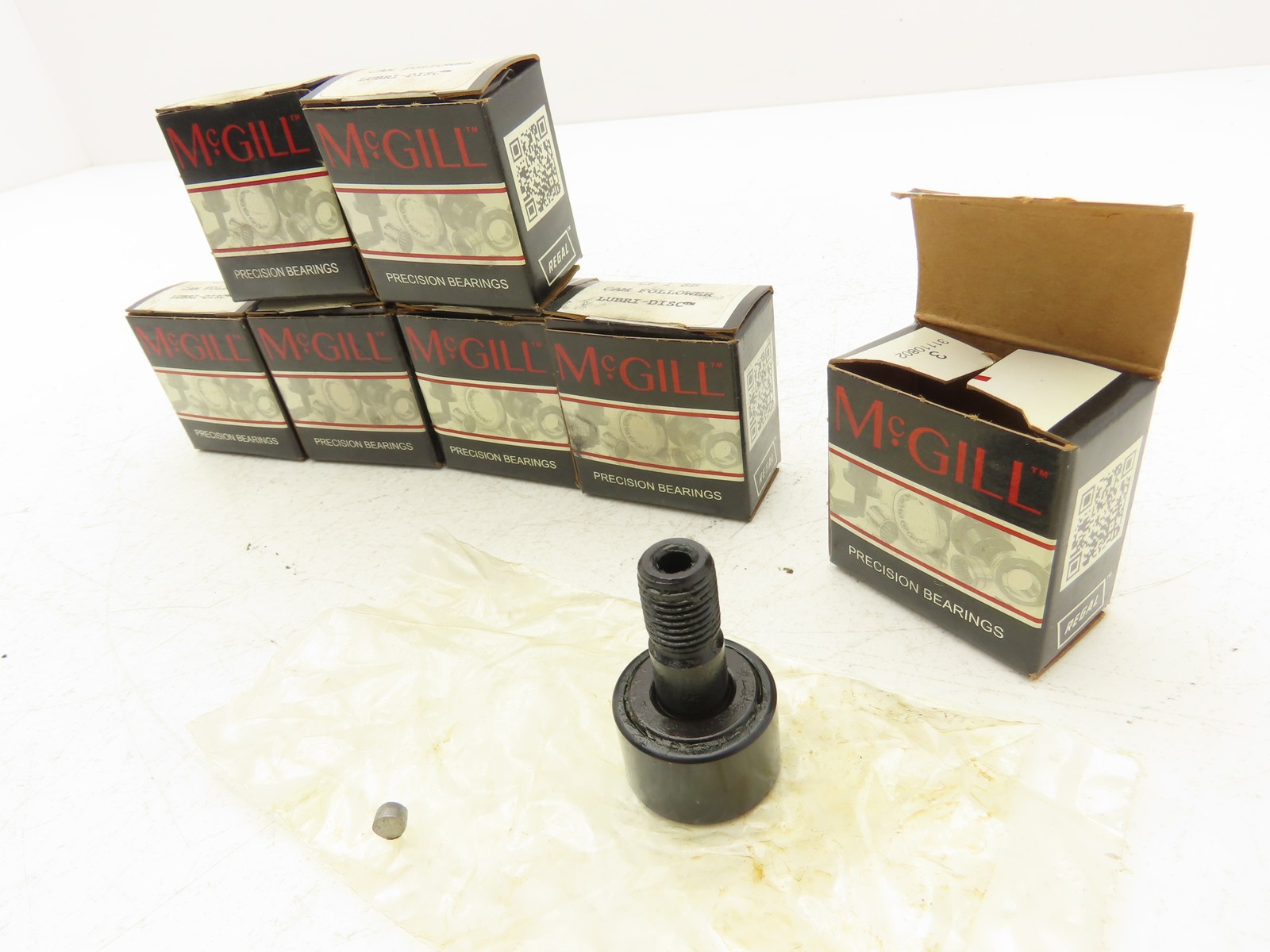 McGill CF 1 SB Cam Follower Roller 1″ OD x .6250″ Width 7/16″-20 Stud Lot of 7