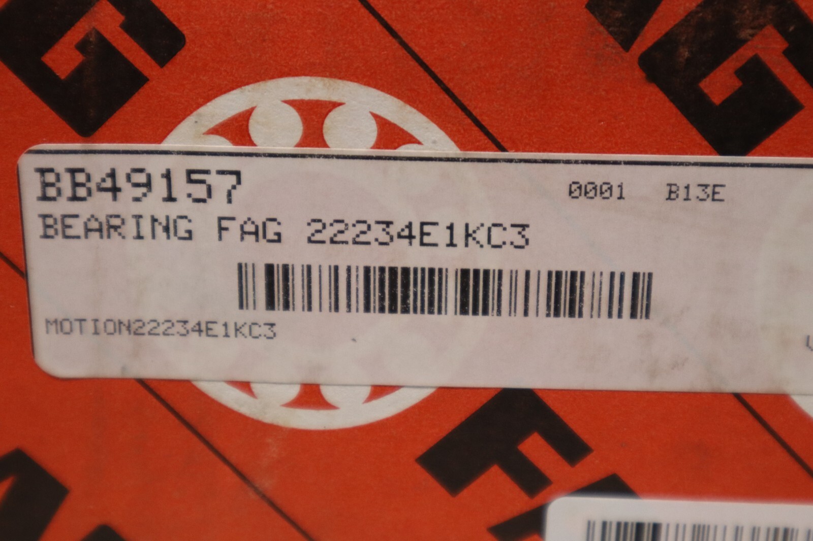 FAG 22234-E1-XL-KC3 SPHERICAL ROLLER BEARING – 170 MM ID 310 MM OD STOCK S-509