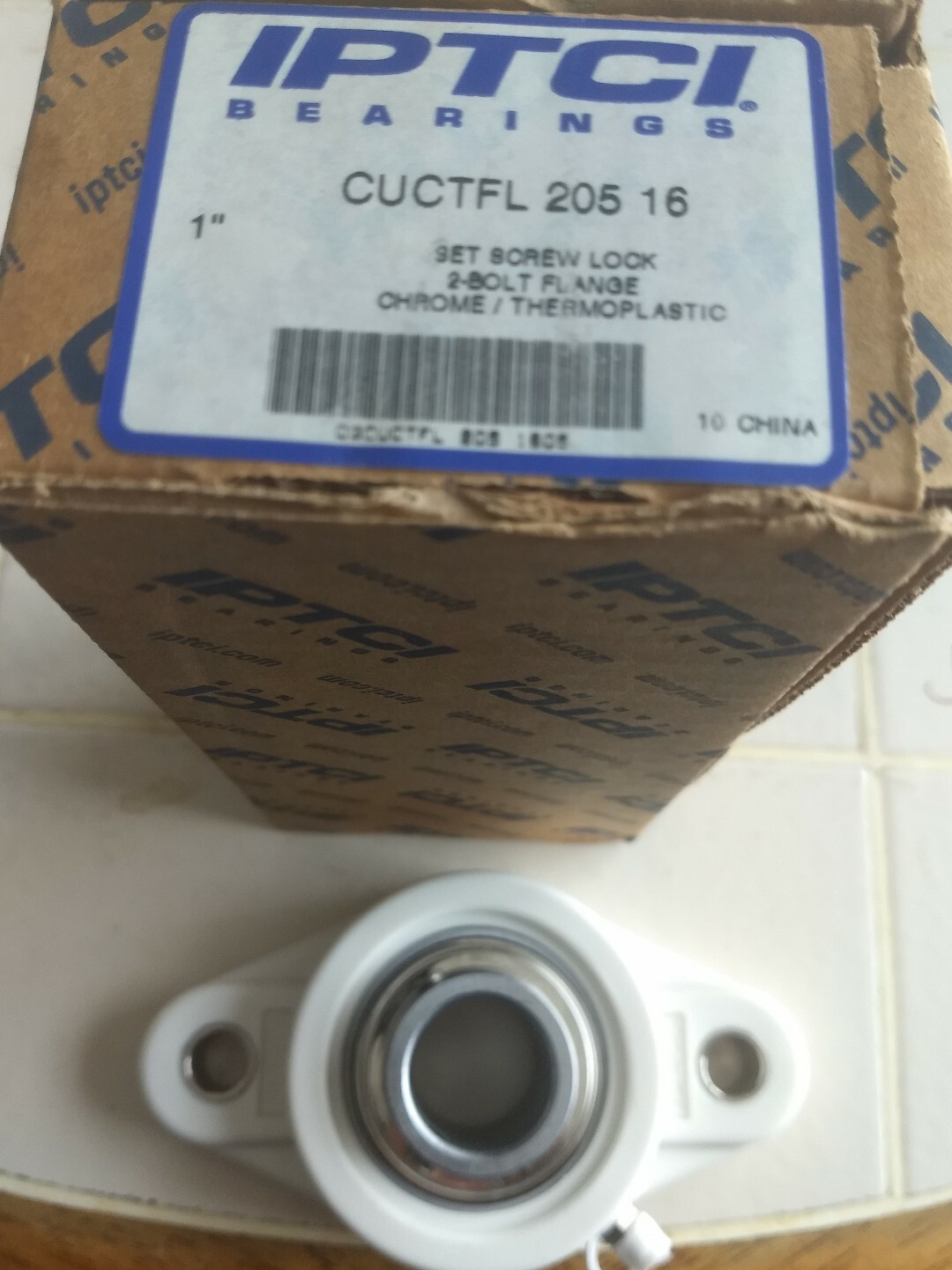 IPTCI Bolt Flange Bearing CUCTFL 205 16 2 Chrome Thermoplastic Set Screw Lock