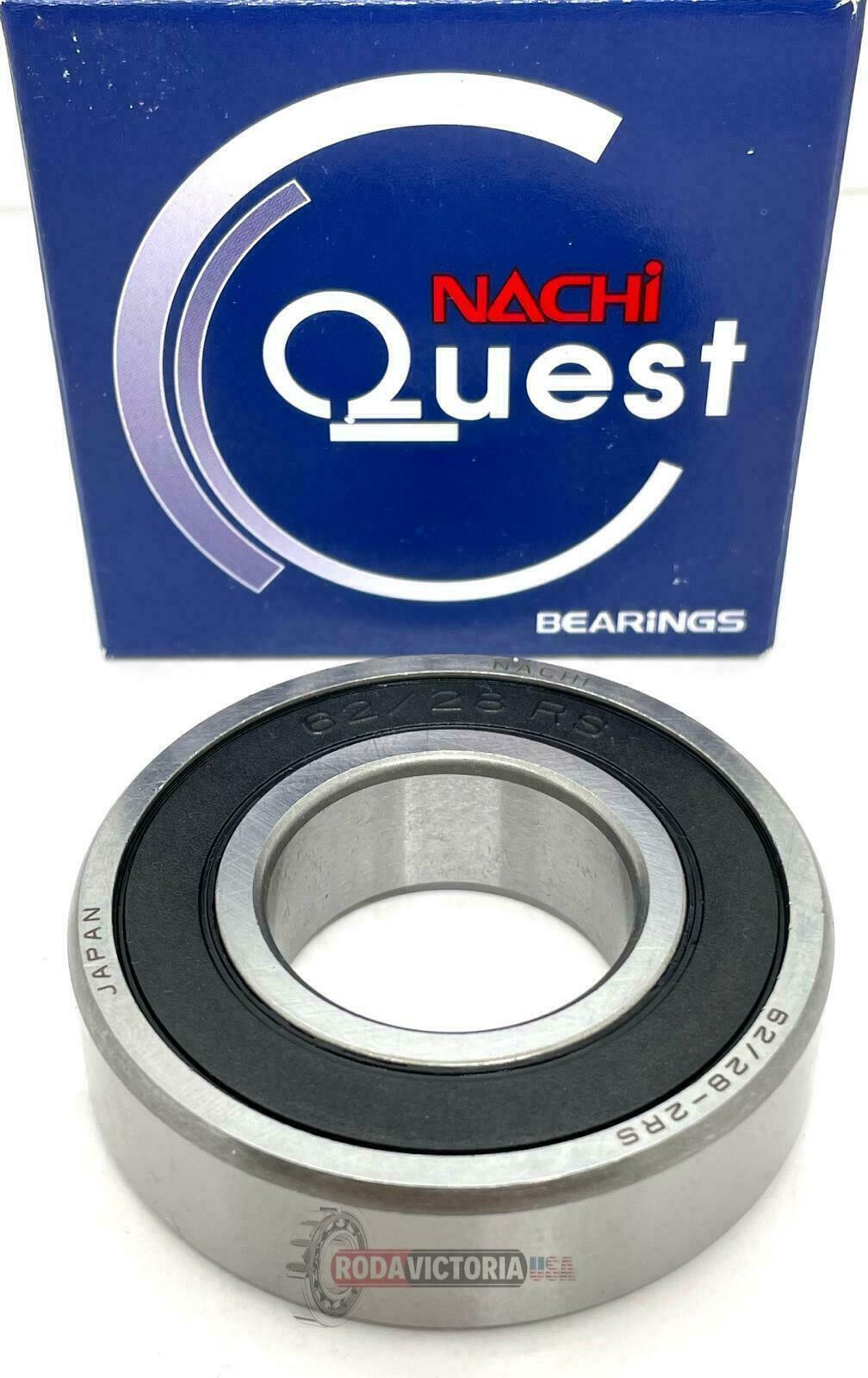 NACHI 62/28 2RS Deep Groove Ball Bearing, Rubber Sealed 28x58x16 mm