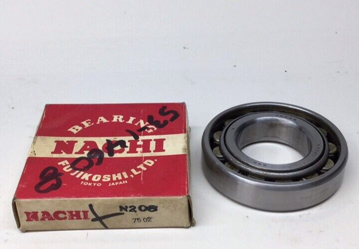 Nachi N208 Cylindrical Roller Bearing 40mm ID X 80mm OD X 18mm W N-208