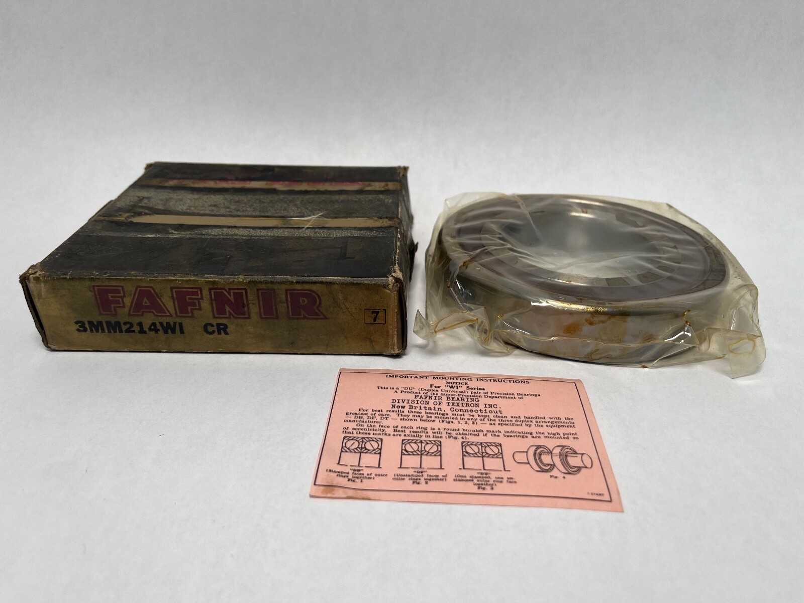 Fafnir 3MM214WICR Bearing 70x125x24 mm 7214AC 3-MM-214-WI-CR USA