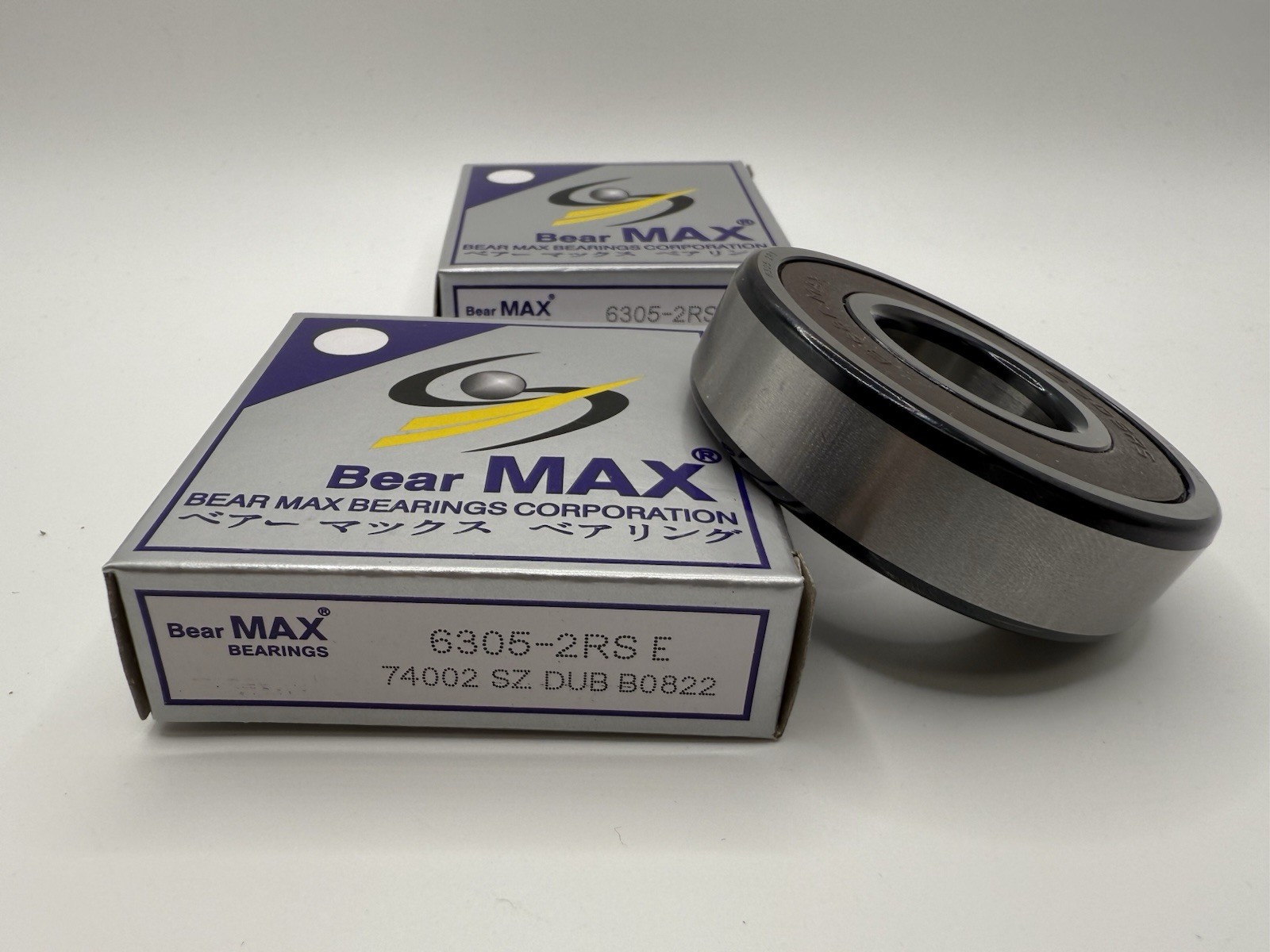 2 pc BearMAX 6305-2RS E 25x62x17mm Rubber Seal Deep Groove Ball Bearings 63052RS