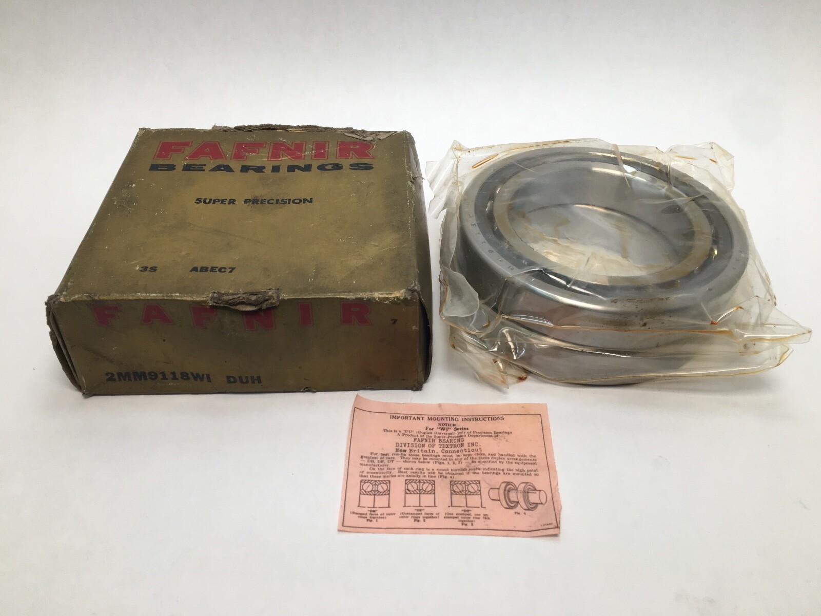 Fafnir 2MM9118WI-DUH Angular Bearing 90x140x24 mm 7018 2MM 9118 WI DUH USA Set