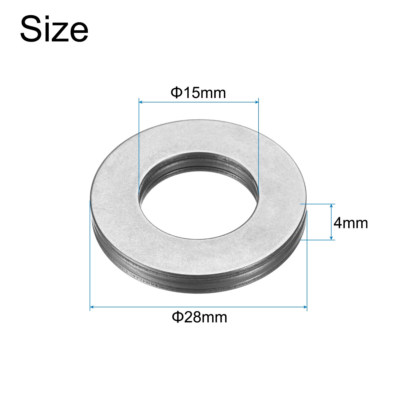 4 Sets AXK1528+2AS Thrust Needle Roller Bearings 15x28x4mm, P5 (ABEC 5)