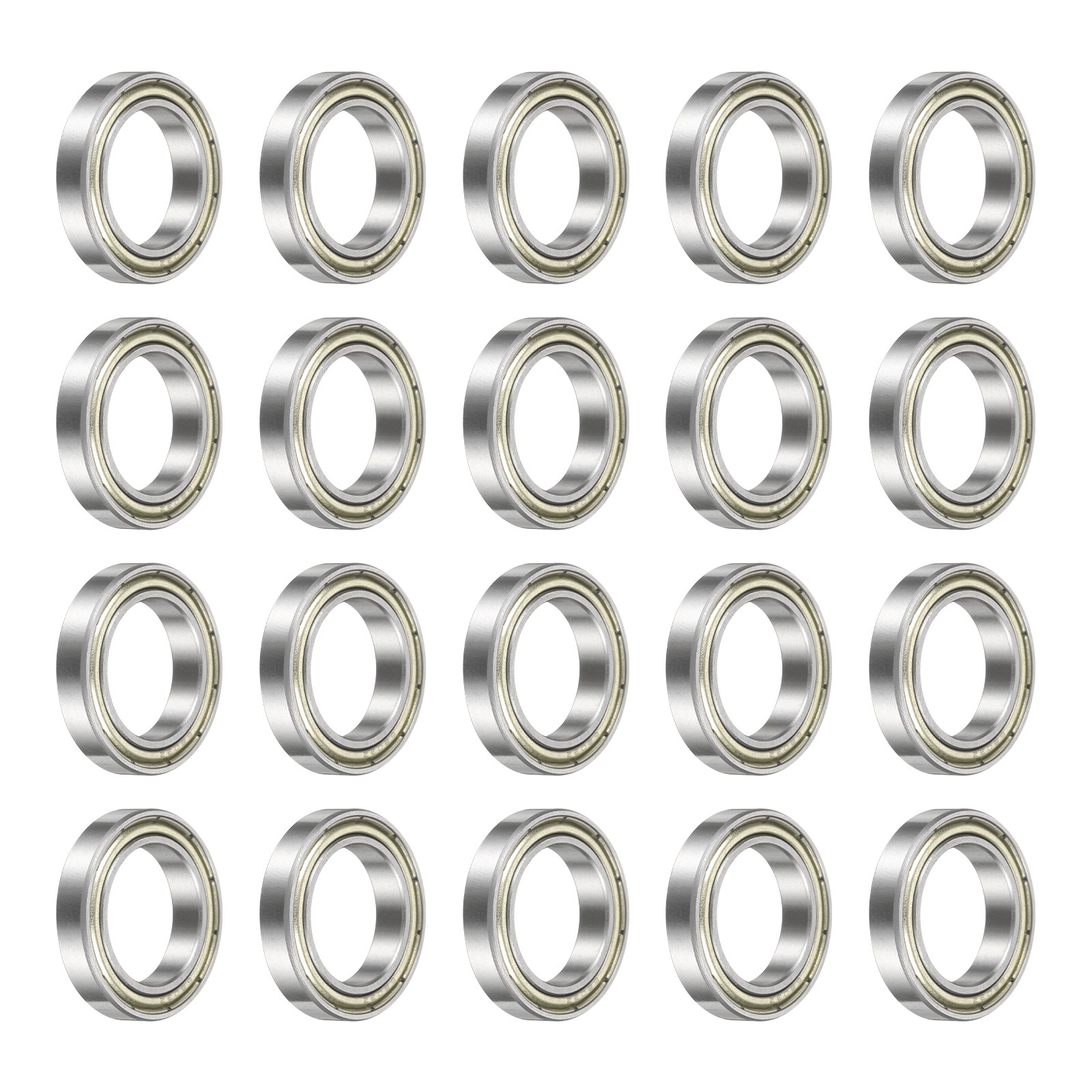 20Pcs 6803-ZZ Deep Groove Bearing, 17x26x5mm Metal Double Sealed Bearing