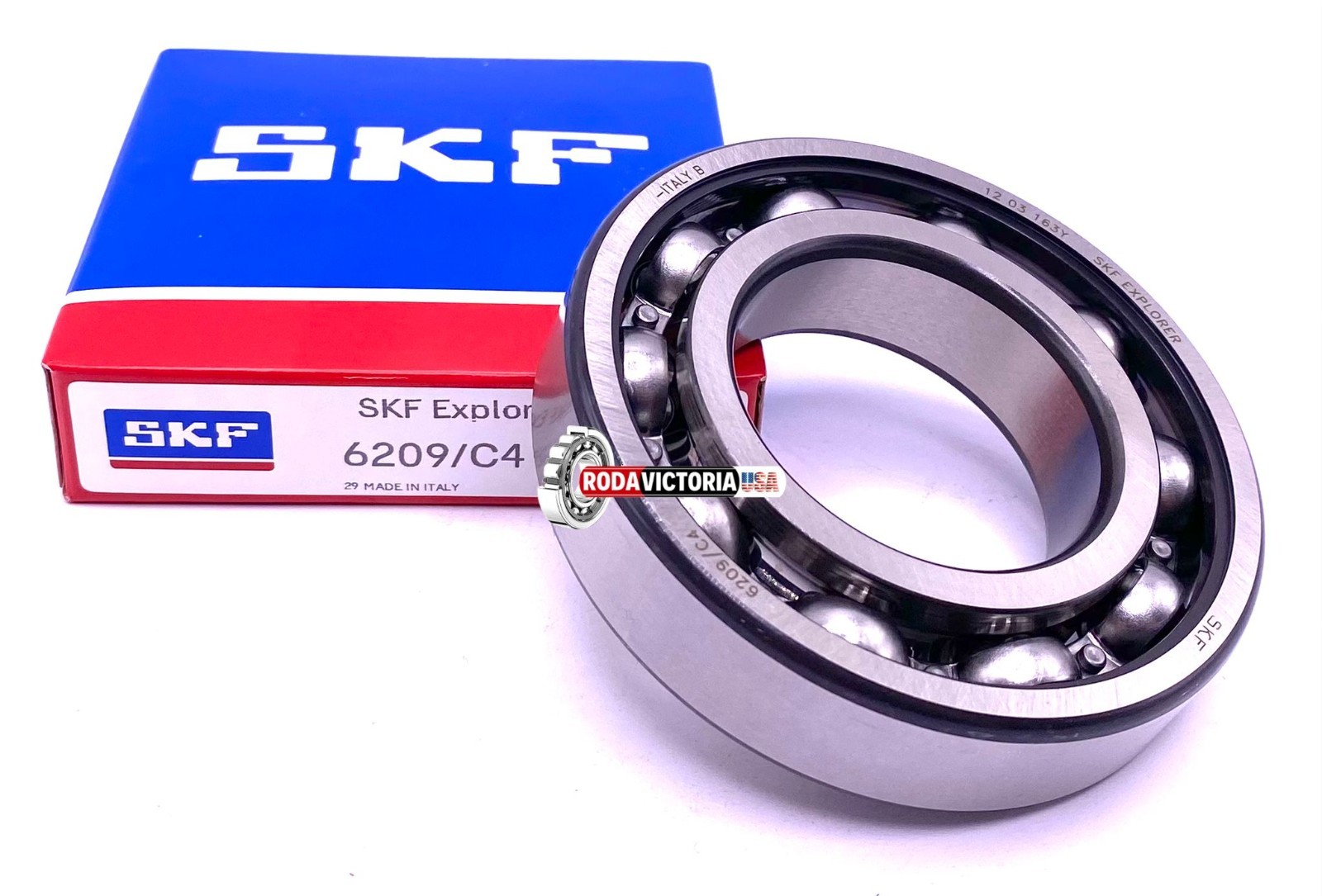 SKF 6209 C4 Deep Groove Ball Bearing, Open Type, No Seals 45x85x19 mm