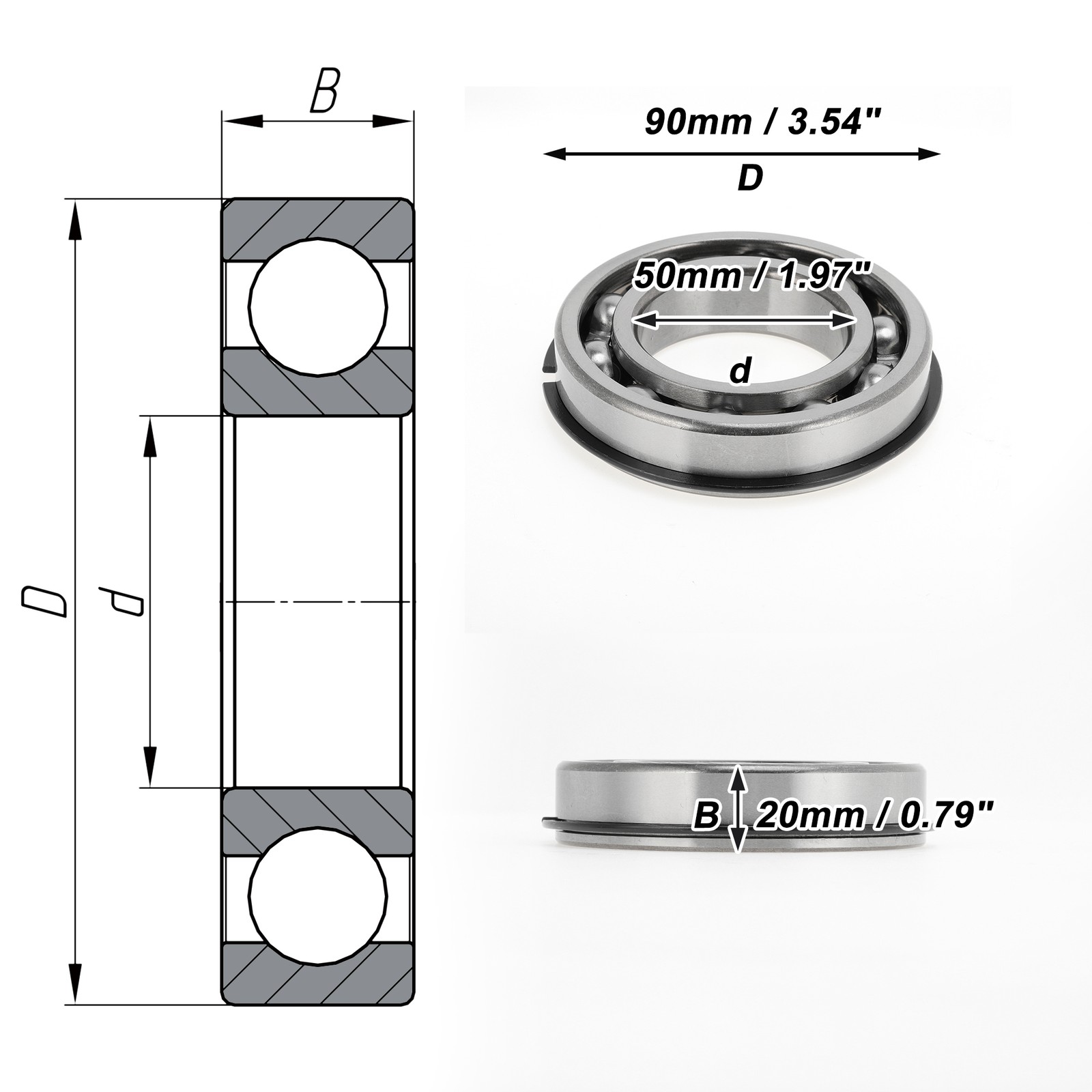 6210NR bearing 50x90x20mm 1 pc for scooter skateboard