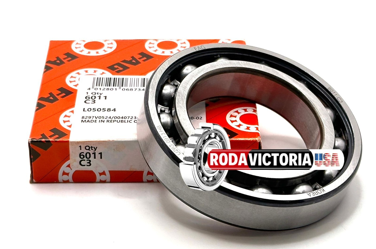 FAG 6011 C3 DEEP GROOVE BALL BEARING, OPEN, NO SEALS 55x90x18mm
