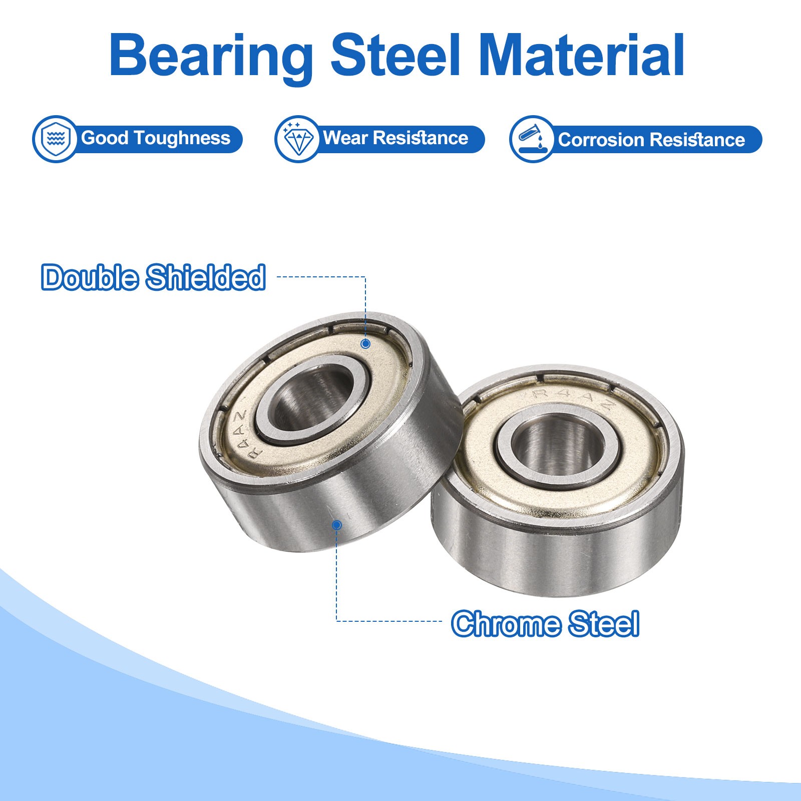 25pcs R4AZZ 1/4″ ID x 3/4″ OD x 9/32″ Height Z2 Ball Bearings Silver