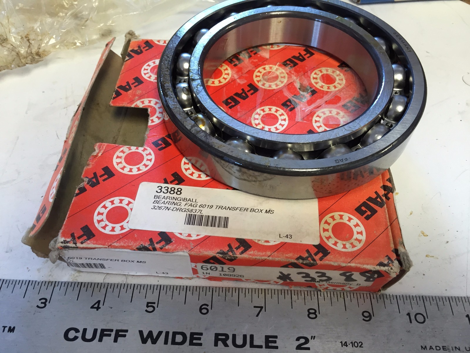 NEW FAG 6019 E.B ROLLER BEARING GERMANY 3388,Bi