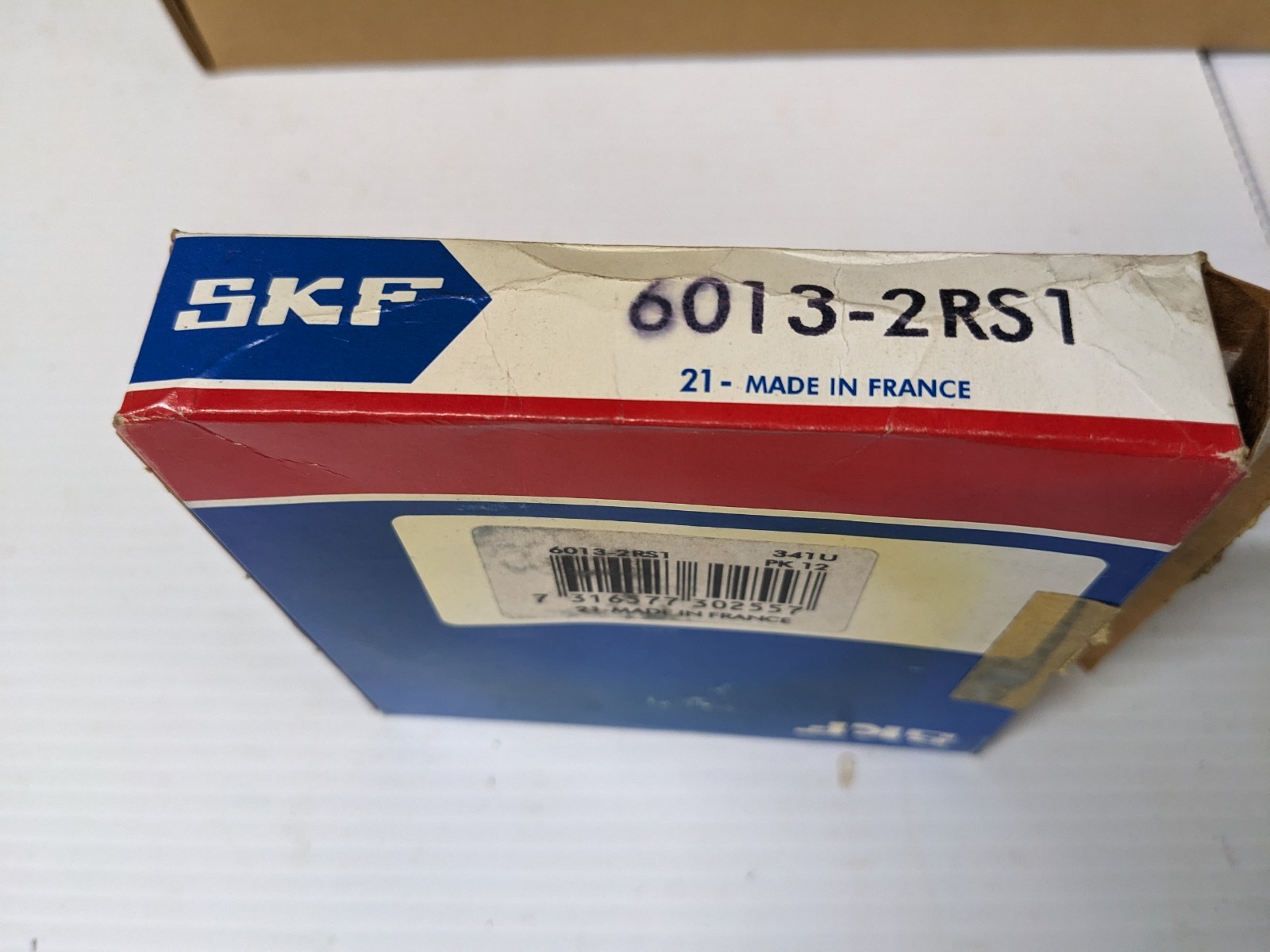 SKF 6013 2RS1, sealed ball bearing, made in France.