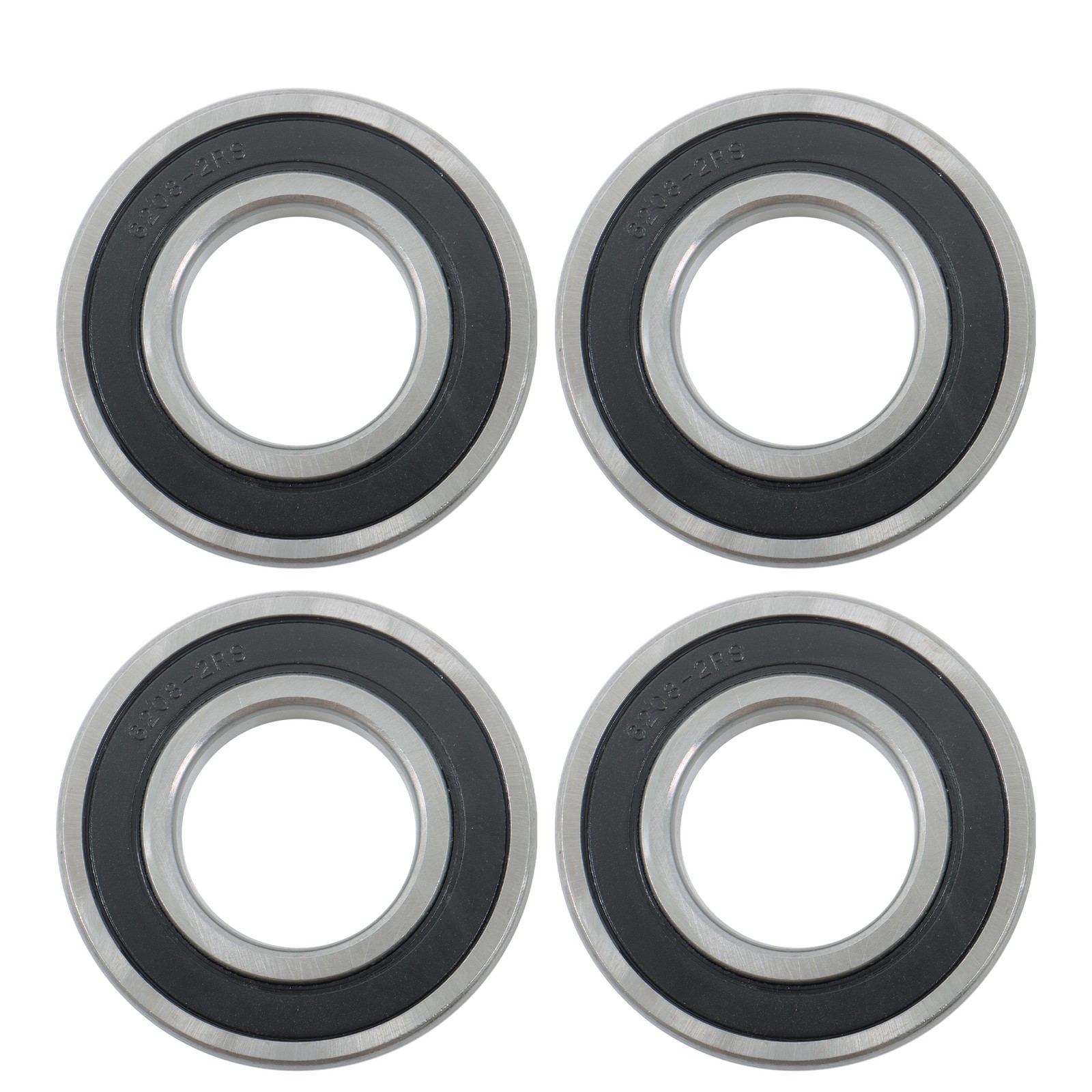 4Pcs 6208-2RS Deep Groove Ball Bearings 40mm Inner Dia 80mm OD 18mm Bore Sealed