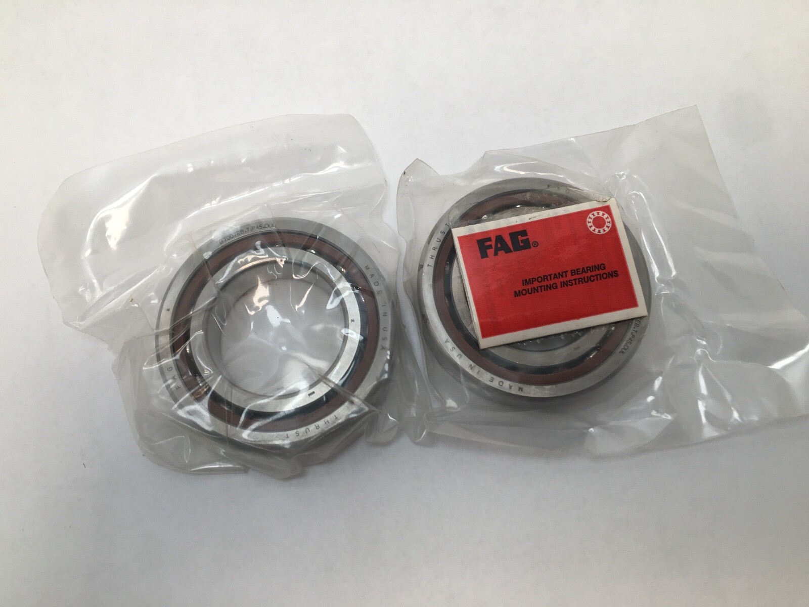FAG B7007EB.T.P4S.DUL Bearing 35x62x14 mm 7007E B-7007-EB-T-P4S-DUL USA 2 Pcs