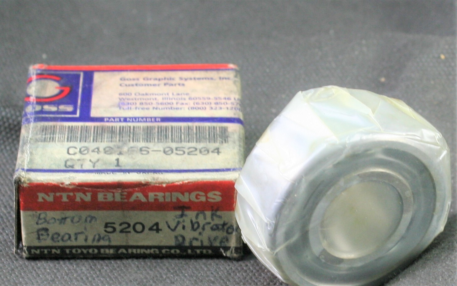 One (1) NTN 5204 Angular Contact Bearing 20 MM Bore Japan C040166-05204 NEW