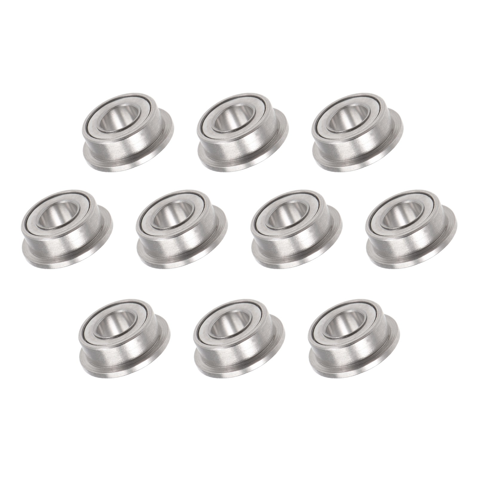 10Pcs Chromium Steel Double Sealed Flange Ball Bearing MF63ZZ, 3mm x 6mm x 2.5mm