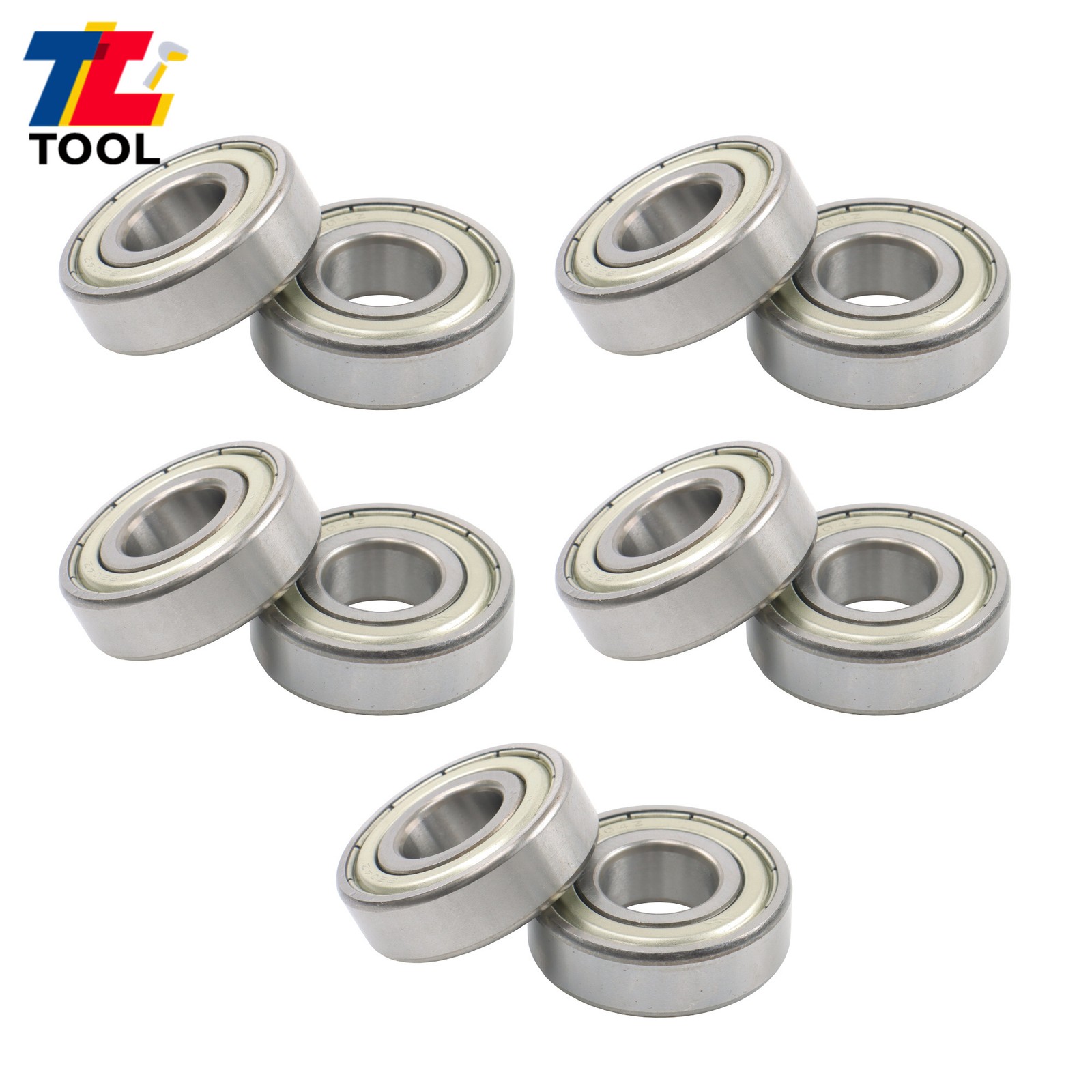 Industrial 6204-ZZ Ball Bearings 10 Pcs 20x47x14mm Double Metal Seal
