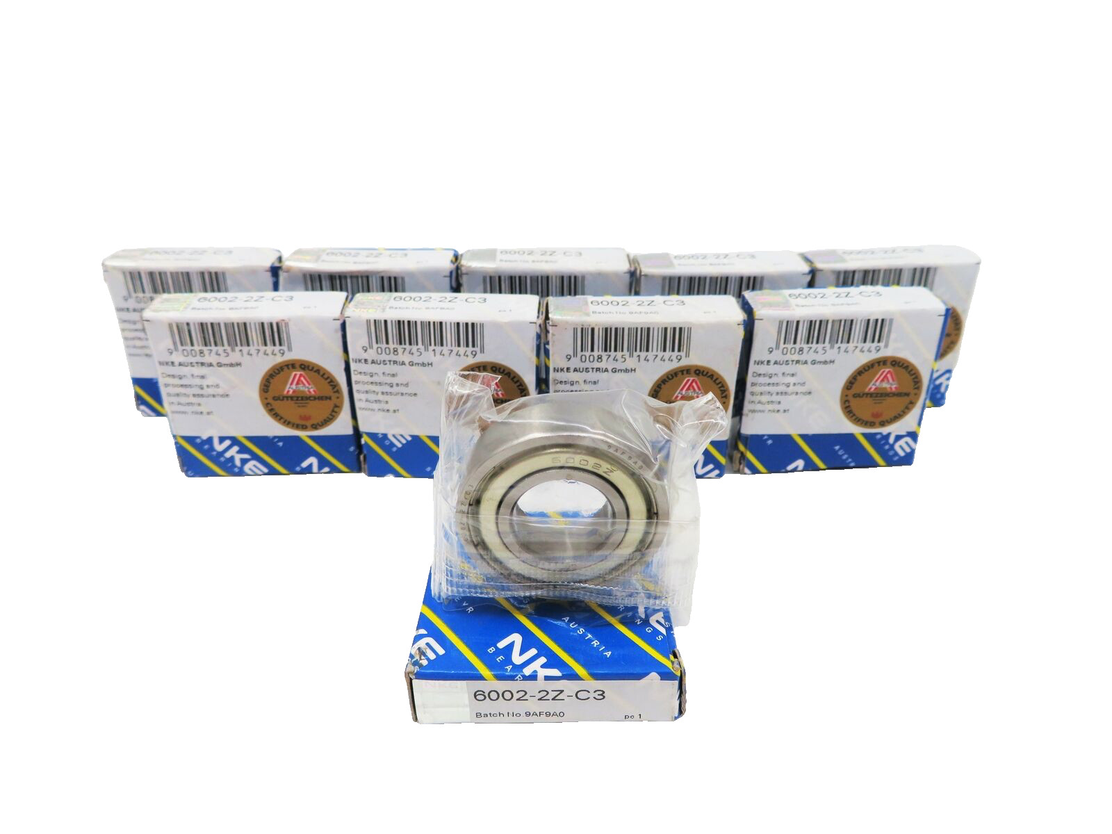 10 x NKE 6002-2Z-C3 deep groove ball bearing 2Z/ZZ 15x32x9mm