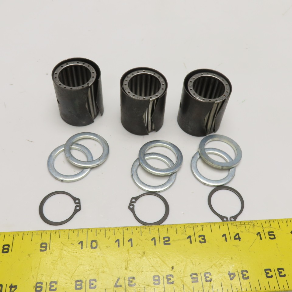1″ Bore Needle Roller Bearings with Sleeves and Washers Lot Of 3