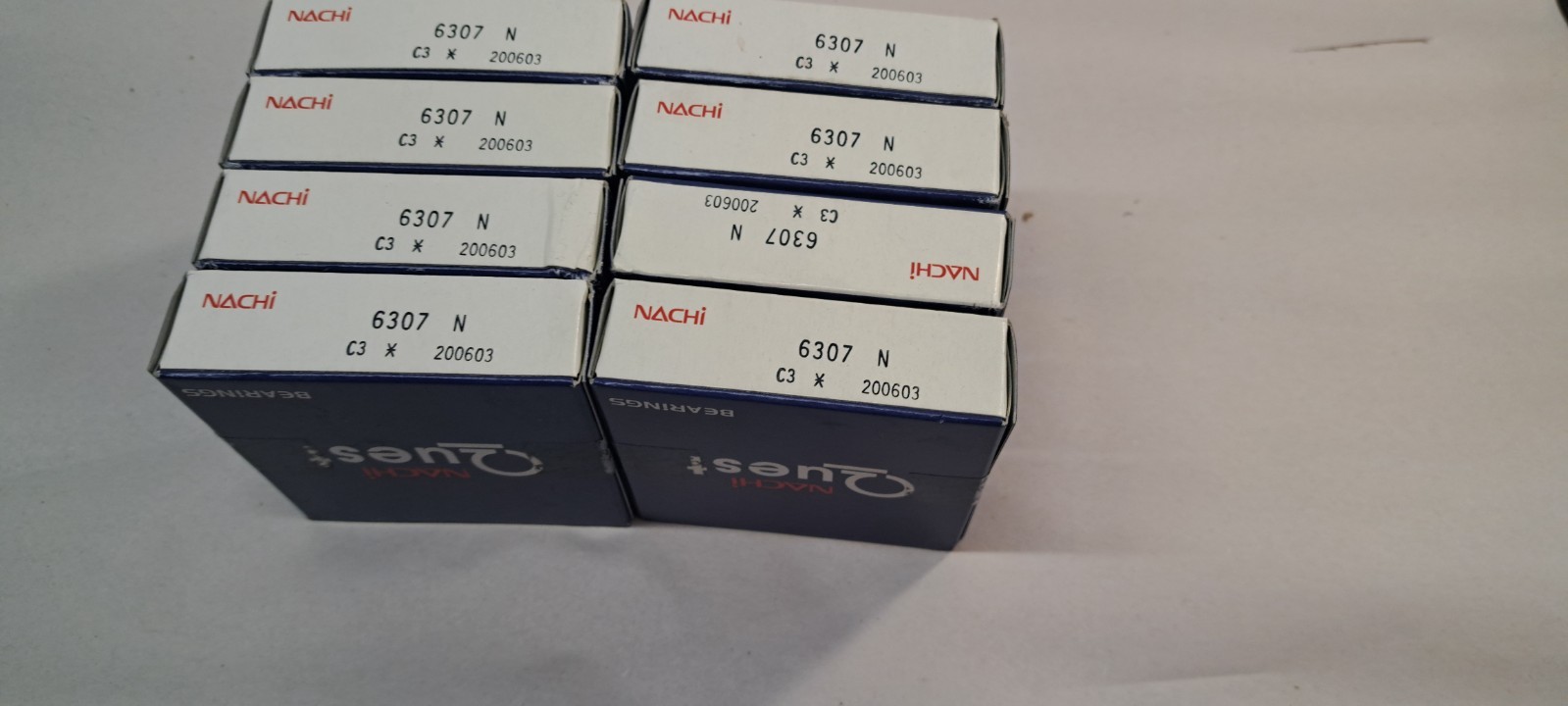 8X Nachi 6307N C3 Deep Groove Ball Bearing, Open Type, No Seals 80x35x21mm