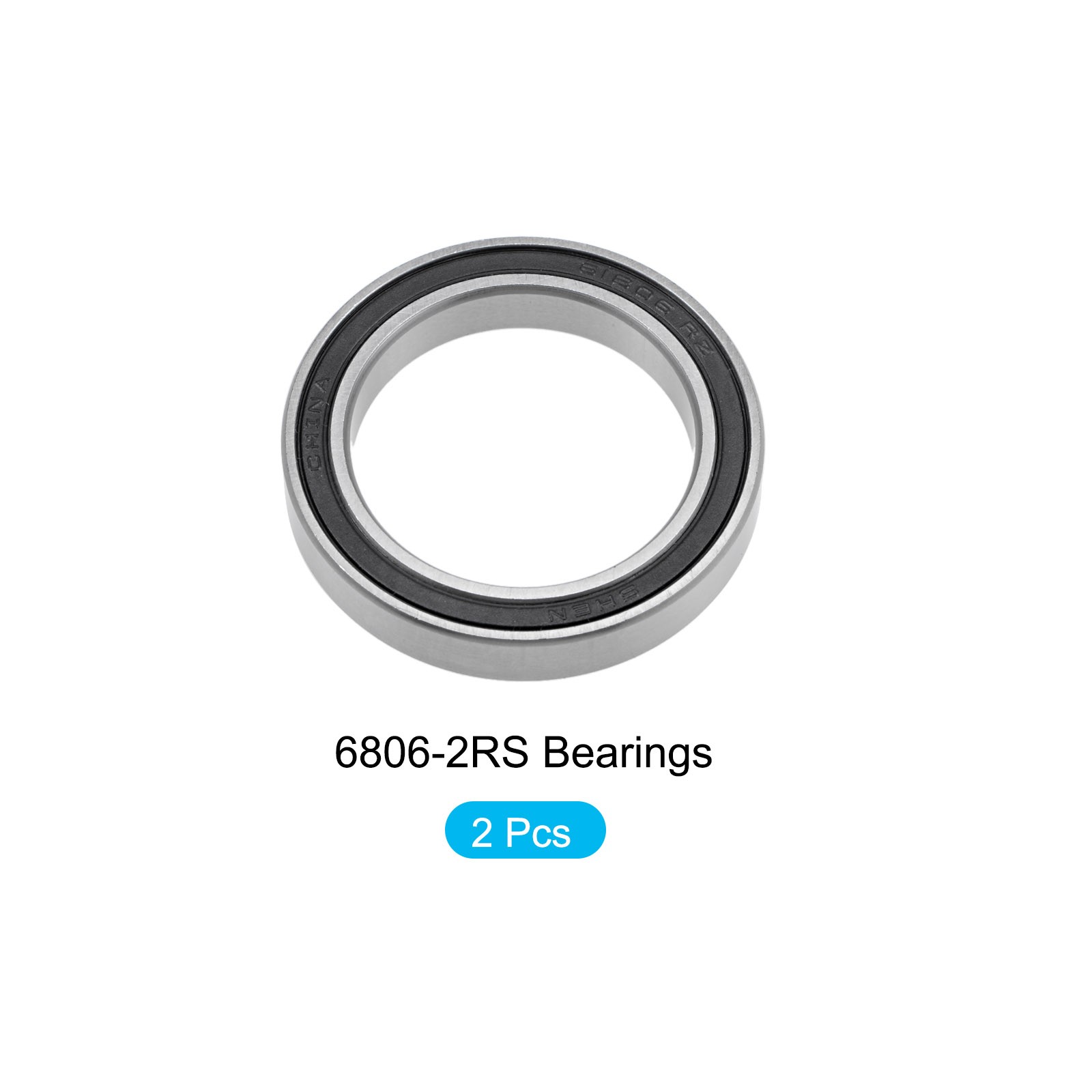 Bearings (6806-2RS, 30mmx42mmx7mm) 2Pcs, Chromium Steel Double Sealed