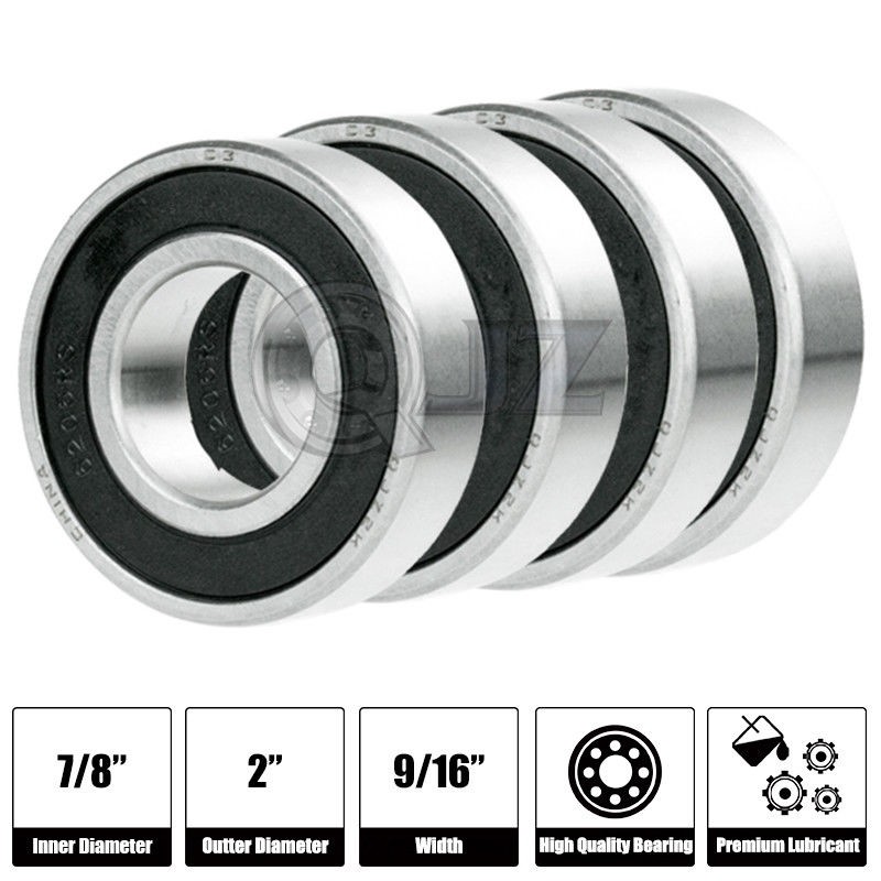 [4pc] 1640-2RS Deep Groove Radial Ball Bearing 7/8 in x 2 in x 9/16 in (IDxODxW)