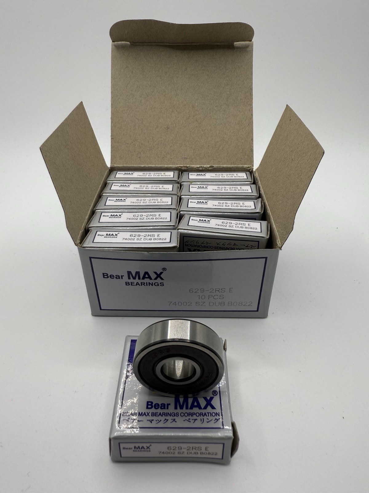 10 pcs BearMAX 629-2RS EMQ 9x26x8mm Rubber Seal Deep Groove Ball Bearings 6292RS