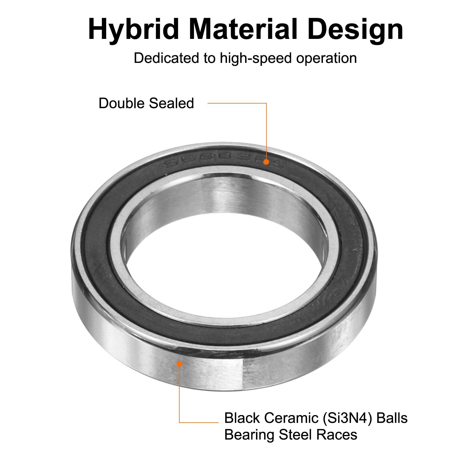 17x26x5mm 6803-2RS Hybrid Ceramic Deep Groove Ball Bearings ABEC5 Bearings