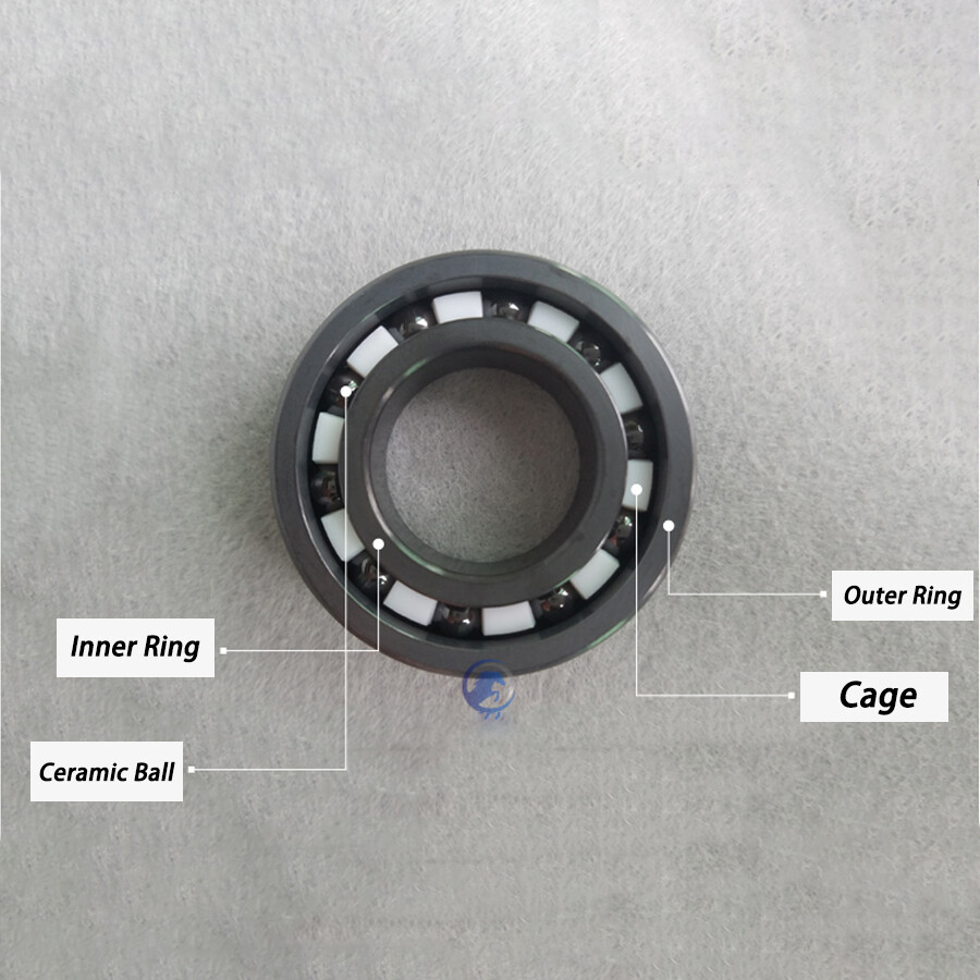 ID 3-50mm Si3N4 Silicon Nitride Full Ceramic Ball Bearings With Cage Insulation