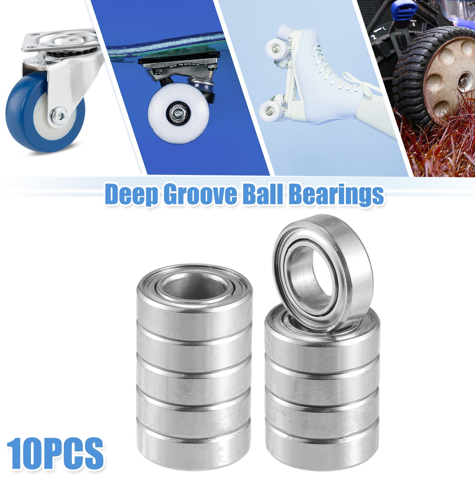 10 Pcs 7x13x4mm Double Metal Shield MR137ZZ Car Deep Groove Ball Bearings