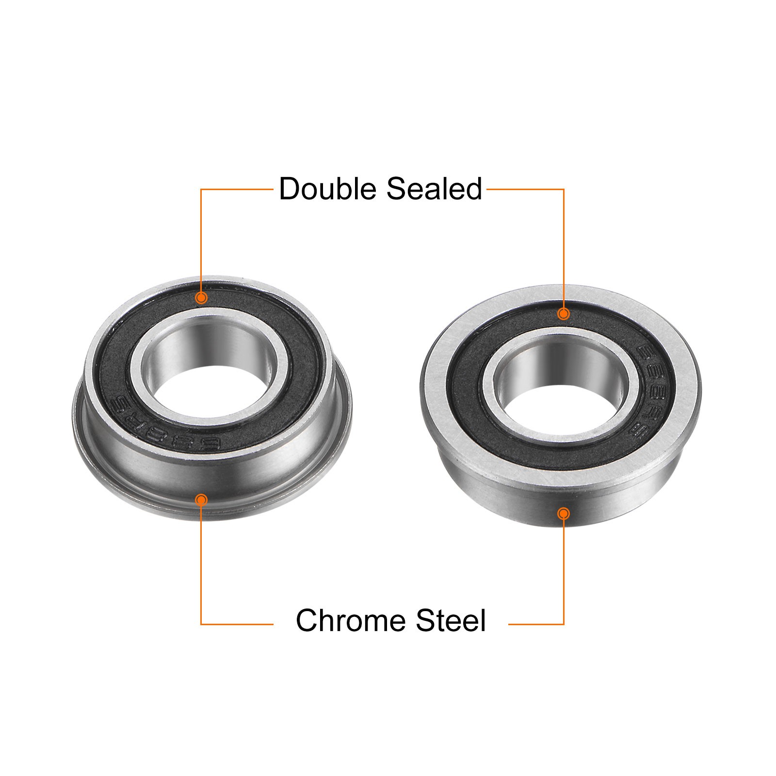 20pcs F688-2RS Flanged Ball Bearing 8x16x5mm ABEC1 Flange Bearings