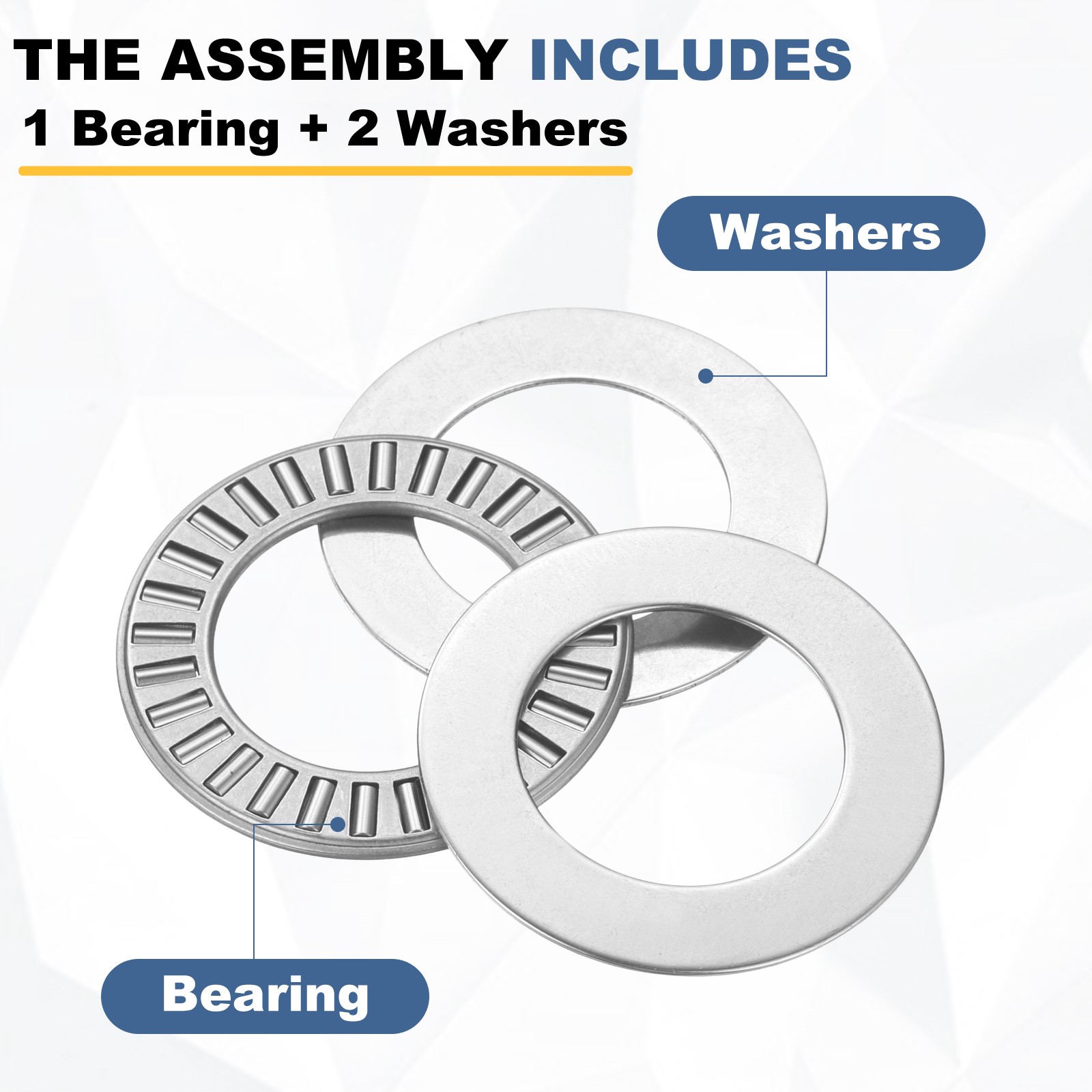 10 Pcs 3/4″x1-1/4″x1/8″ NTA1220 Needle Roller Thrust Bearings w Washers