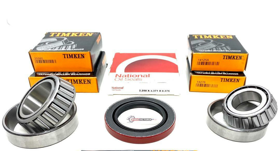 25580 25520 14125A 14276 Bearing Seal Grease Set for 7000-lb Trailer Axle TIMKEN