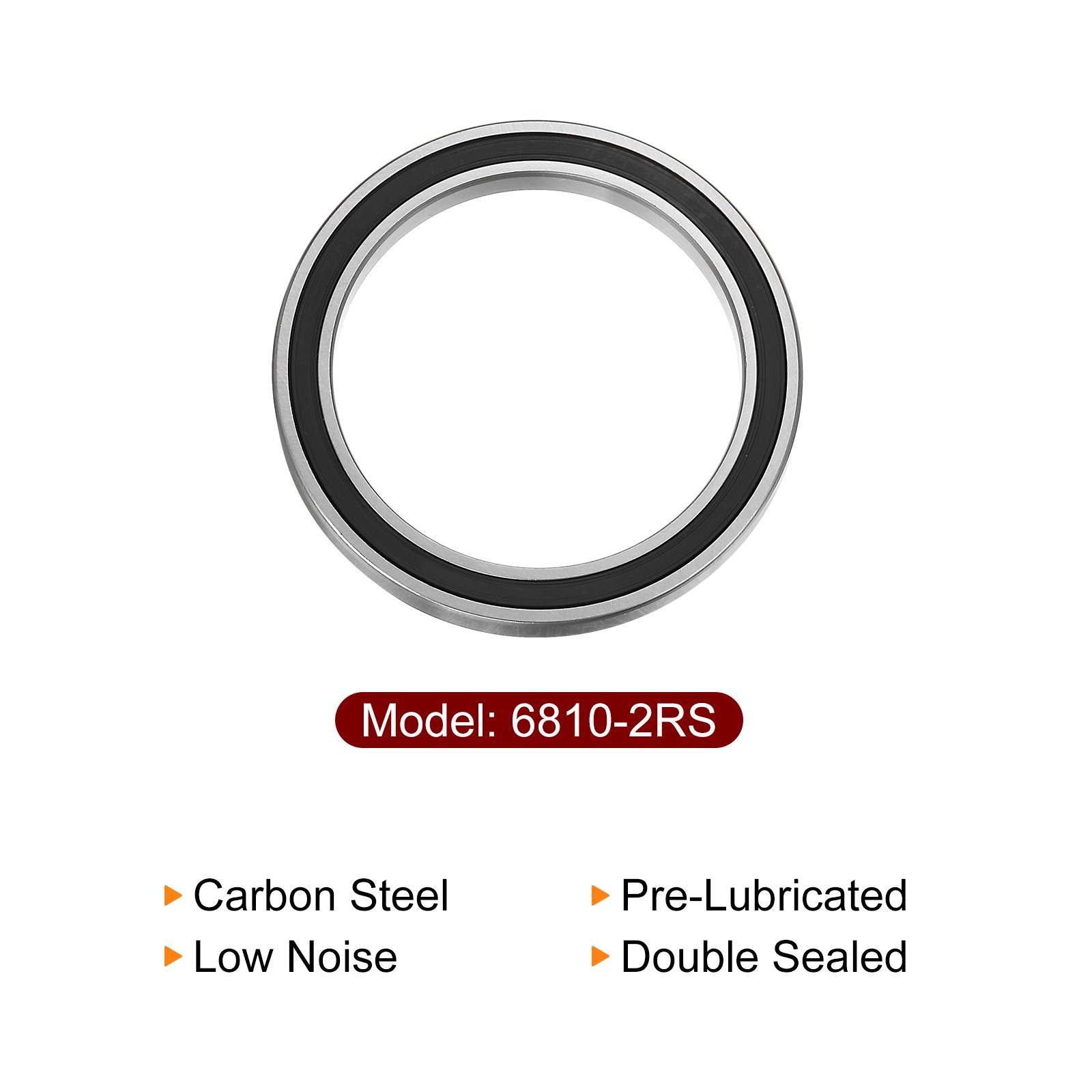 2pcs 6810-2RS Ball Bearings 50mmx65mmx7mm Chrome Steel ABEC5 Z3 Double Sealed