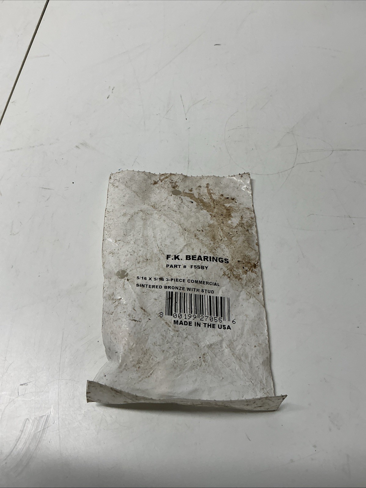 F.K. Bearings #F5SBY 5/16 x 5/16 Sintered Bronze with Stud W-283