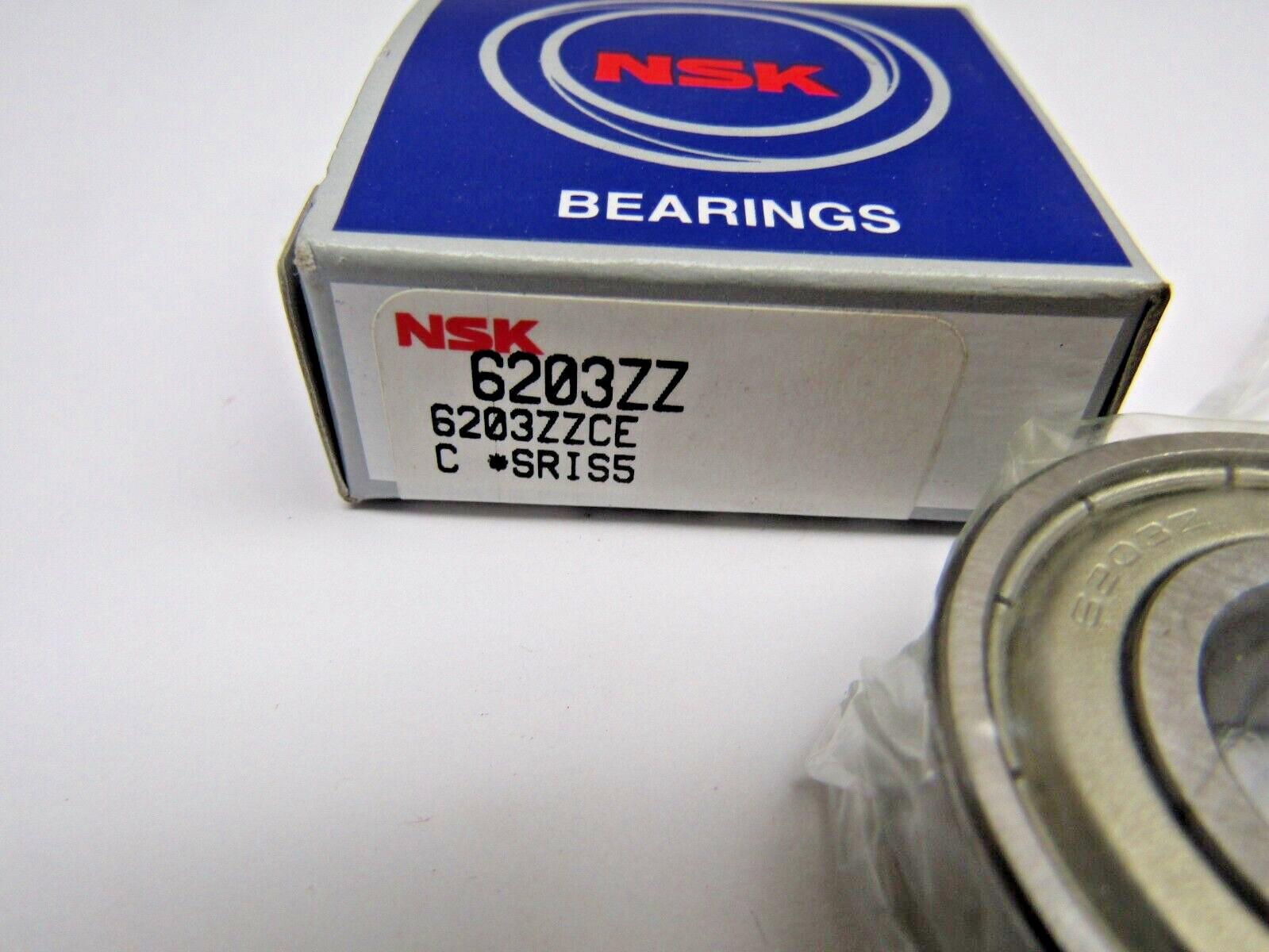 NSK USA 6203-ZZ 17mm X 40mm X 12 mm Metal Shielded Bearing