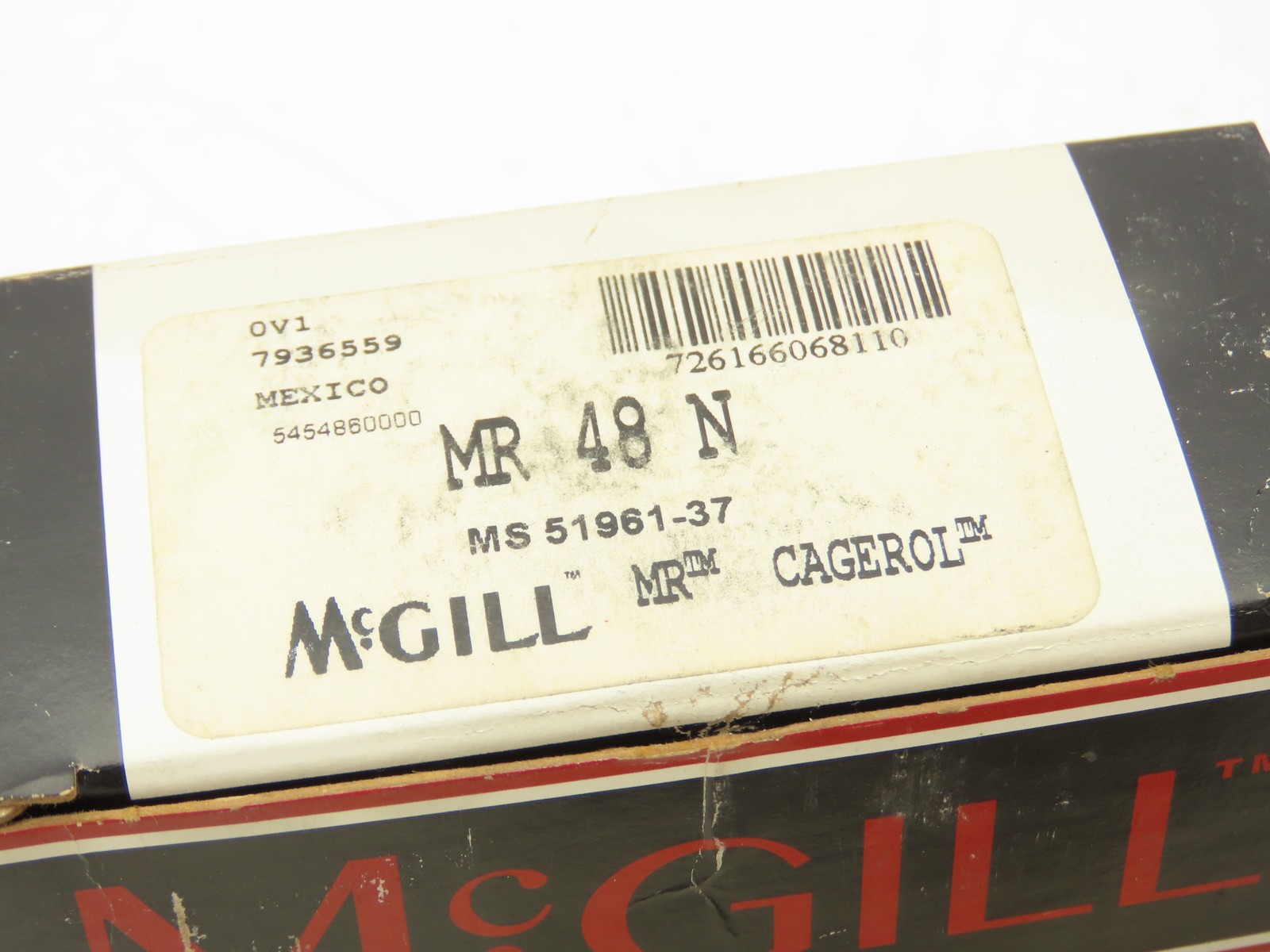 McGill MR48N Cagerol Machined Roller Bearing 3″ ID x 3.75″ OD x 1.5″ W Lot of 2