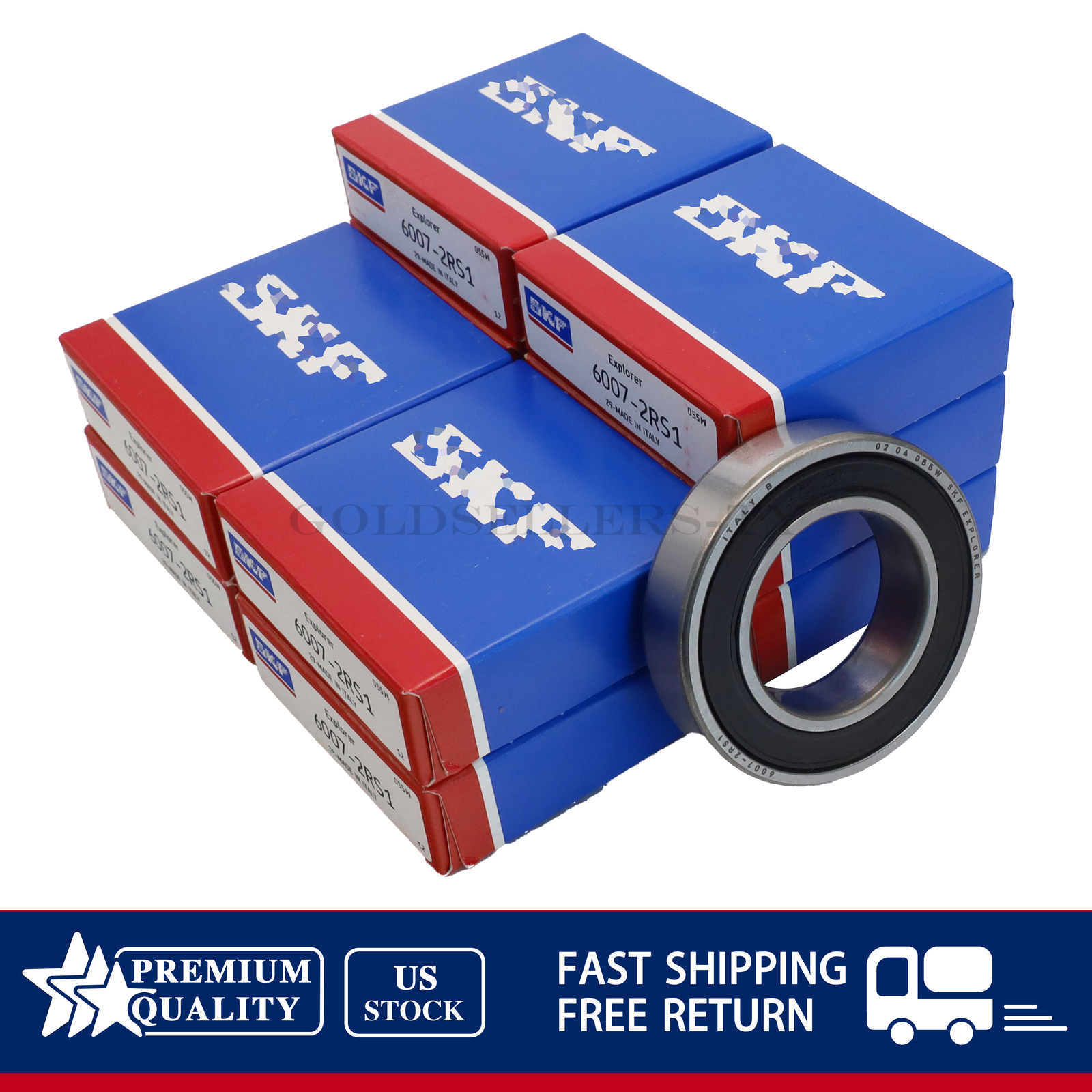 10x Fits SKF 6007 2RS1 Deep Groove Ball Bearing Rubber Sealed 35x62x14mm 6007RS