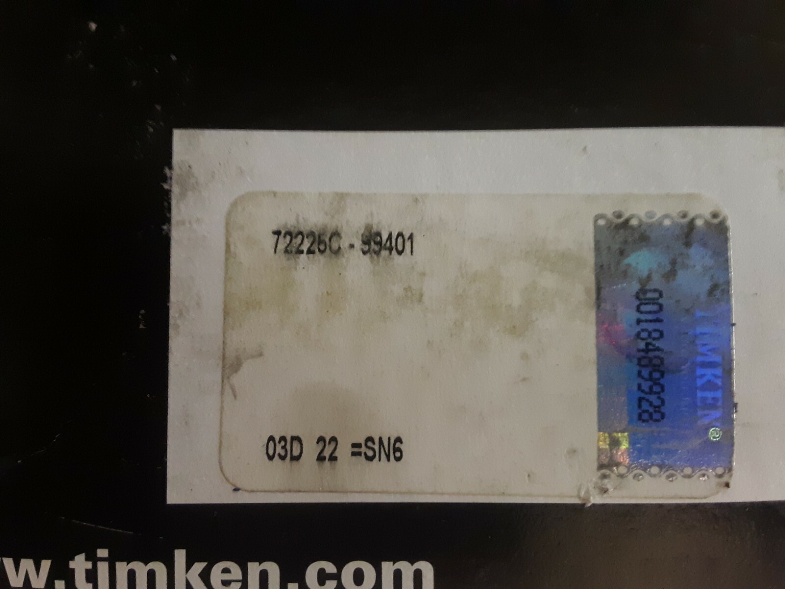 72225C Timken New Taper