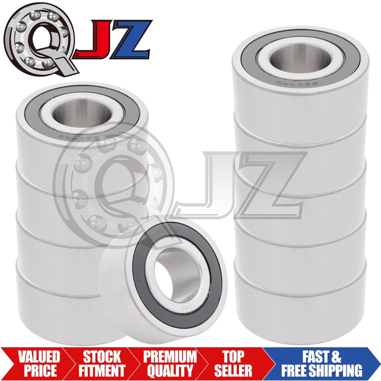 [Qty.10] 5307-2RS Angular Contact Ball Bearing [35mm ID x 80mm OD x 34.9mm W]