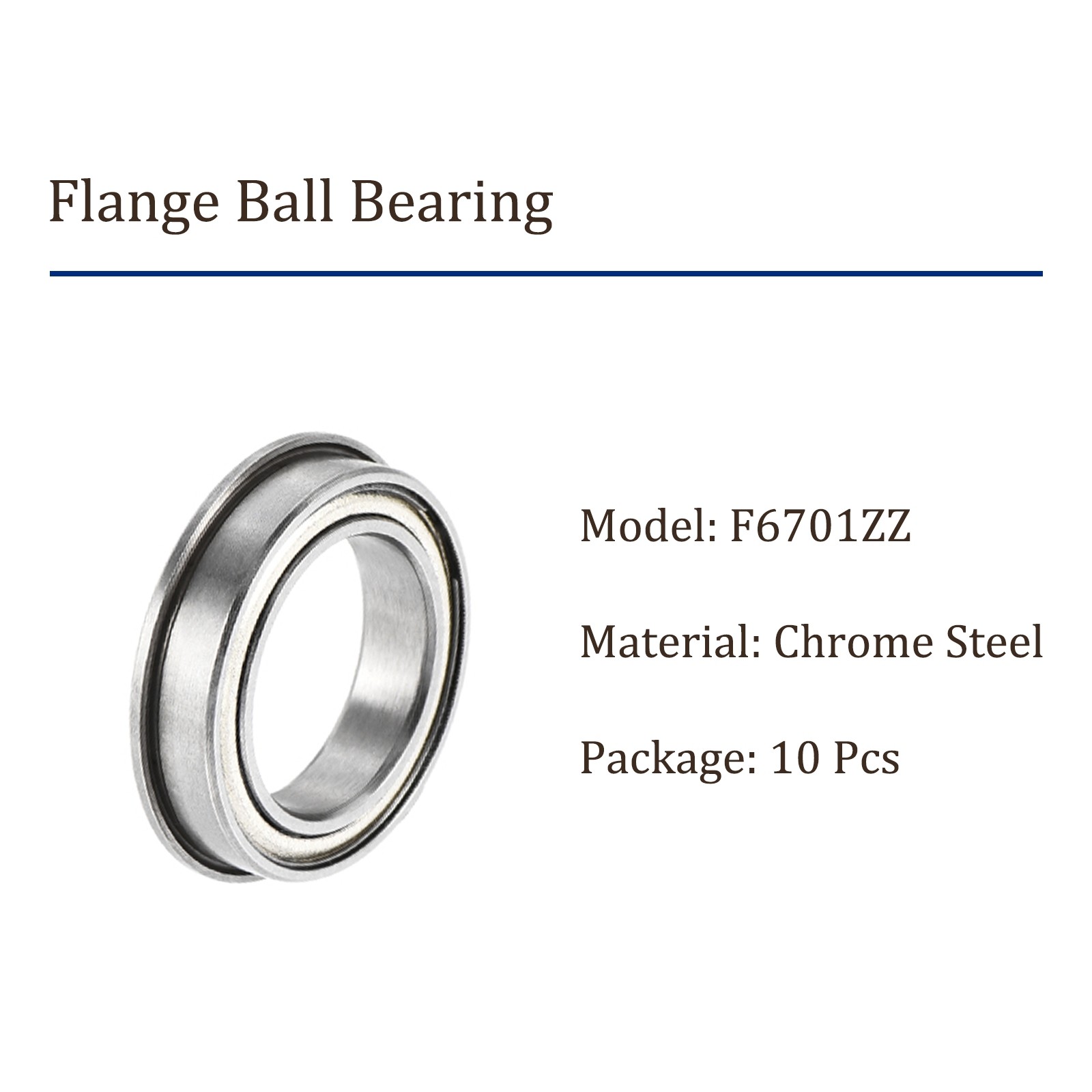 10Pcs F687ZZ Flange Ball Bearing – [7x14x5mm] Replacement Precision Bearings