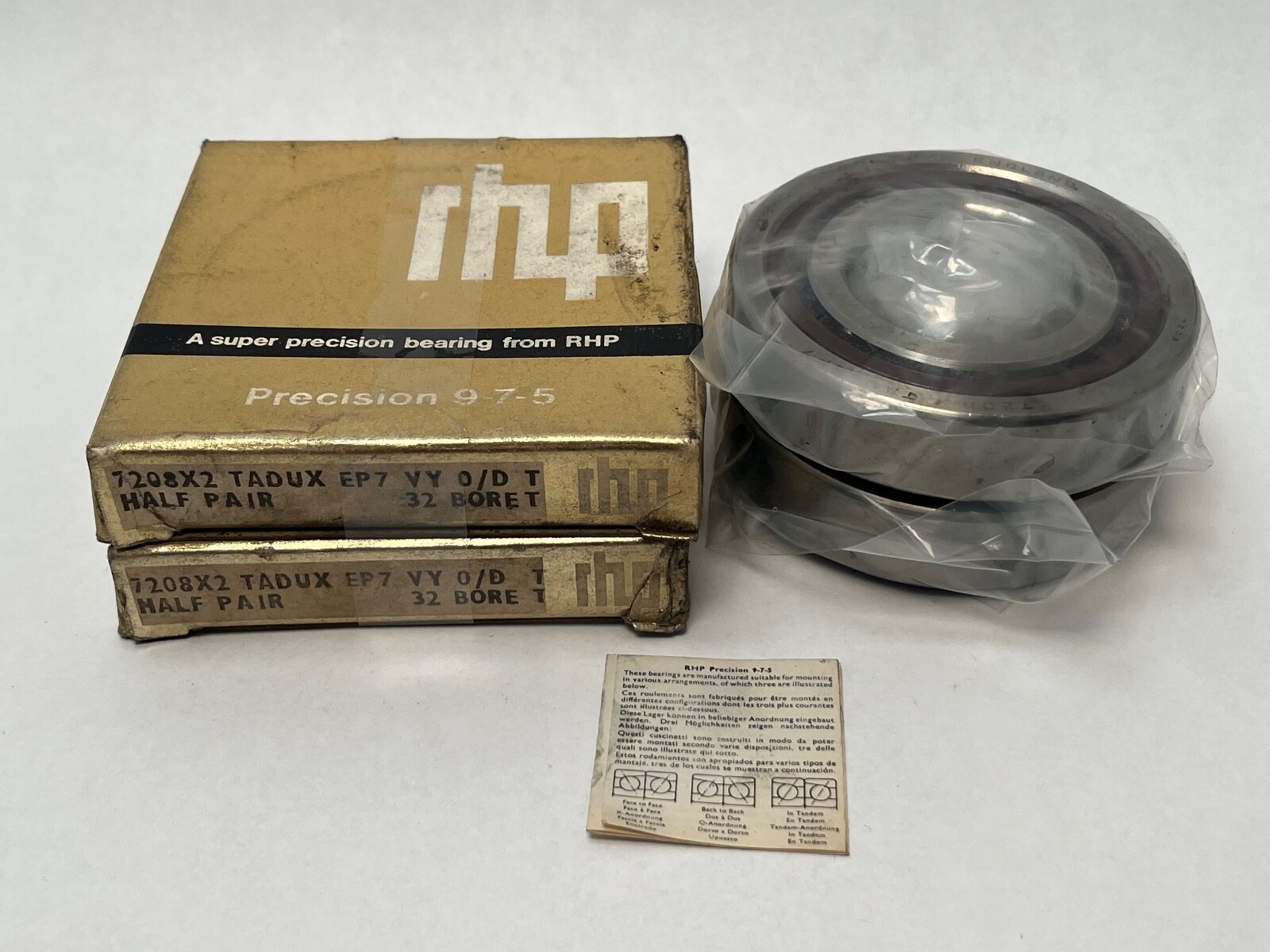 RHP 7208CTDUXP4 Bearing 40x80x18 mm 7208-C-T-DUX-P4 7208X2TADUXEP7 England 2 Pcs
