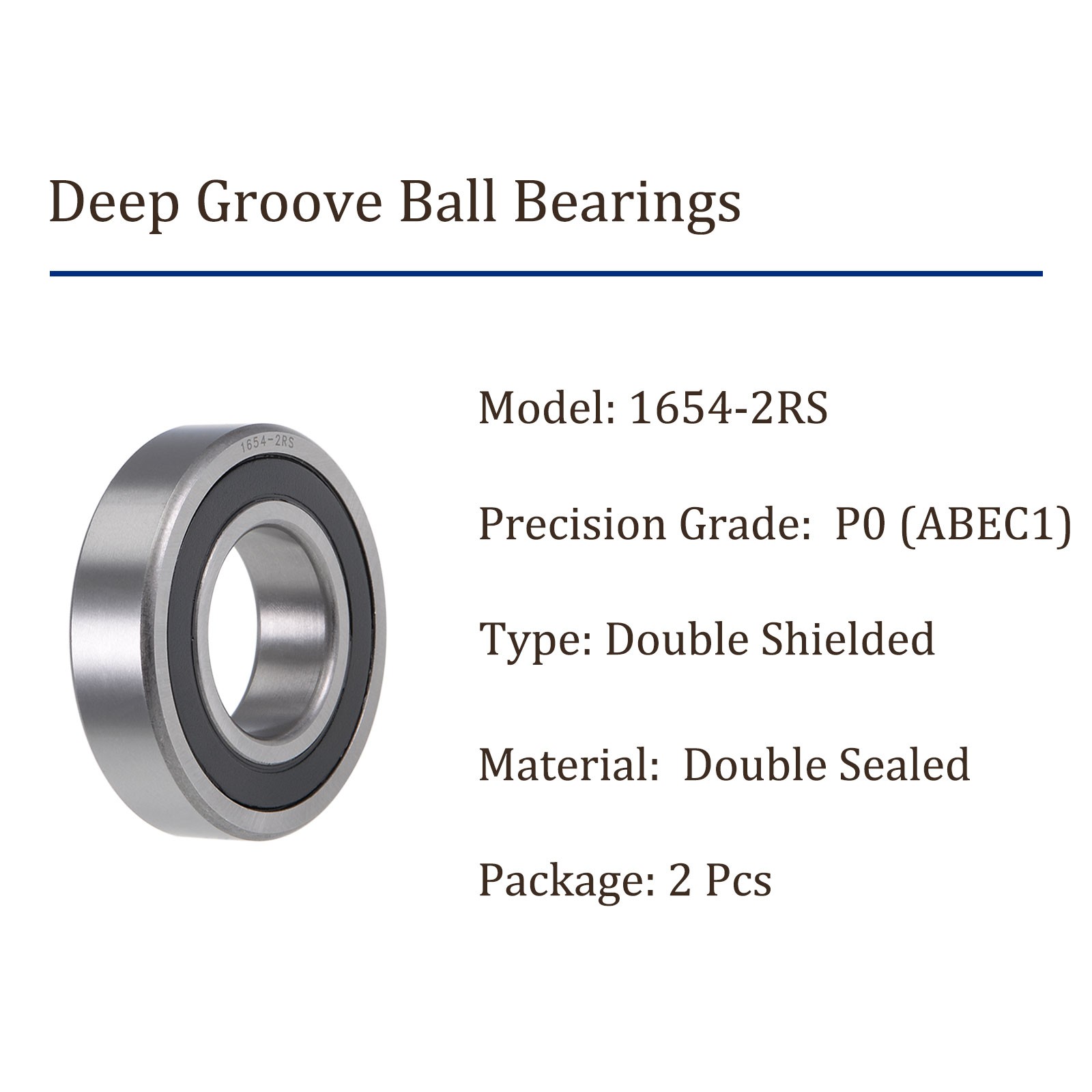 2pcs Ball Bearings – [1-1/4-inch x 2-1/2-inch x 5/8-inch] Double Seal