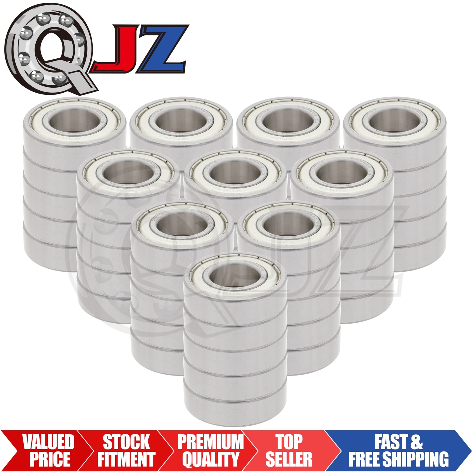 [Qty.50] 6004-ZZ Radial/Deep Groove Ball Bearing [20mm ID x 42mm OD x 12mm W]