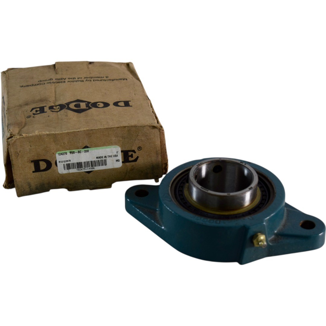Dodge 124270 F2B-SC-200 2-Bolt Flange Ball Bearing Unit 2” Bore Cast Iron